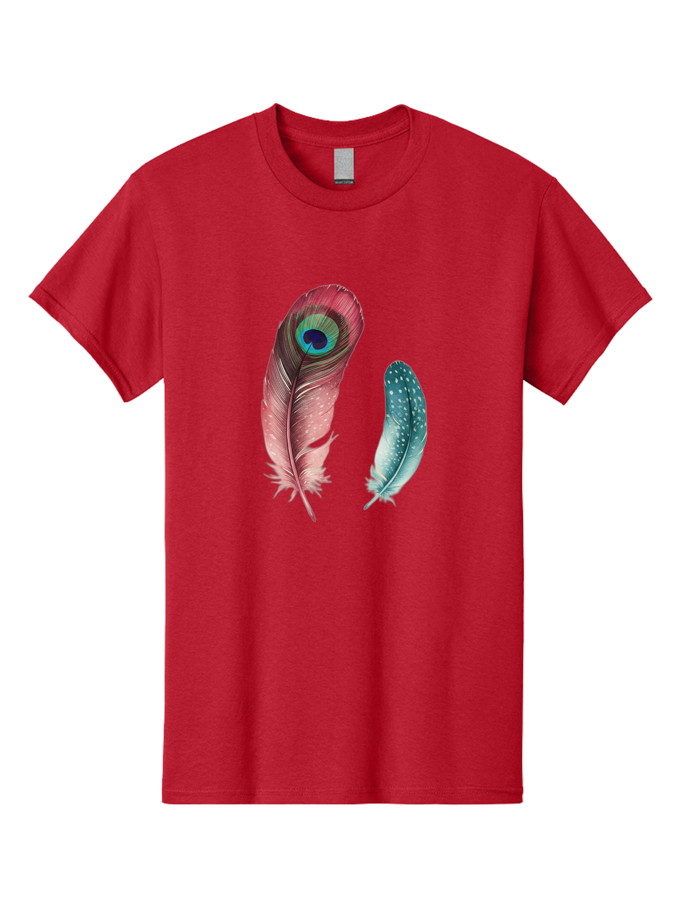 Peacock-Feather-And-Blue-Feather Men'S Graphic Tee, 100% Cotton, Comfortable Casual Summer Wear, Machine Washable, Vintage Camera, Old Camera, Antique Camera, Black Camera, Classic Photography, Photography Equipment, Nostalgic Device, Baj149
