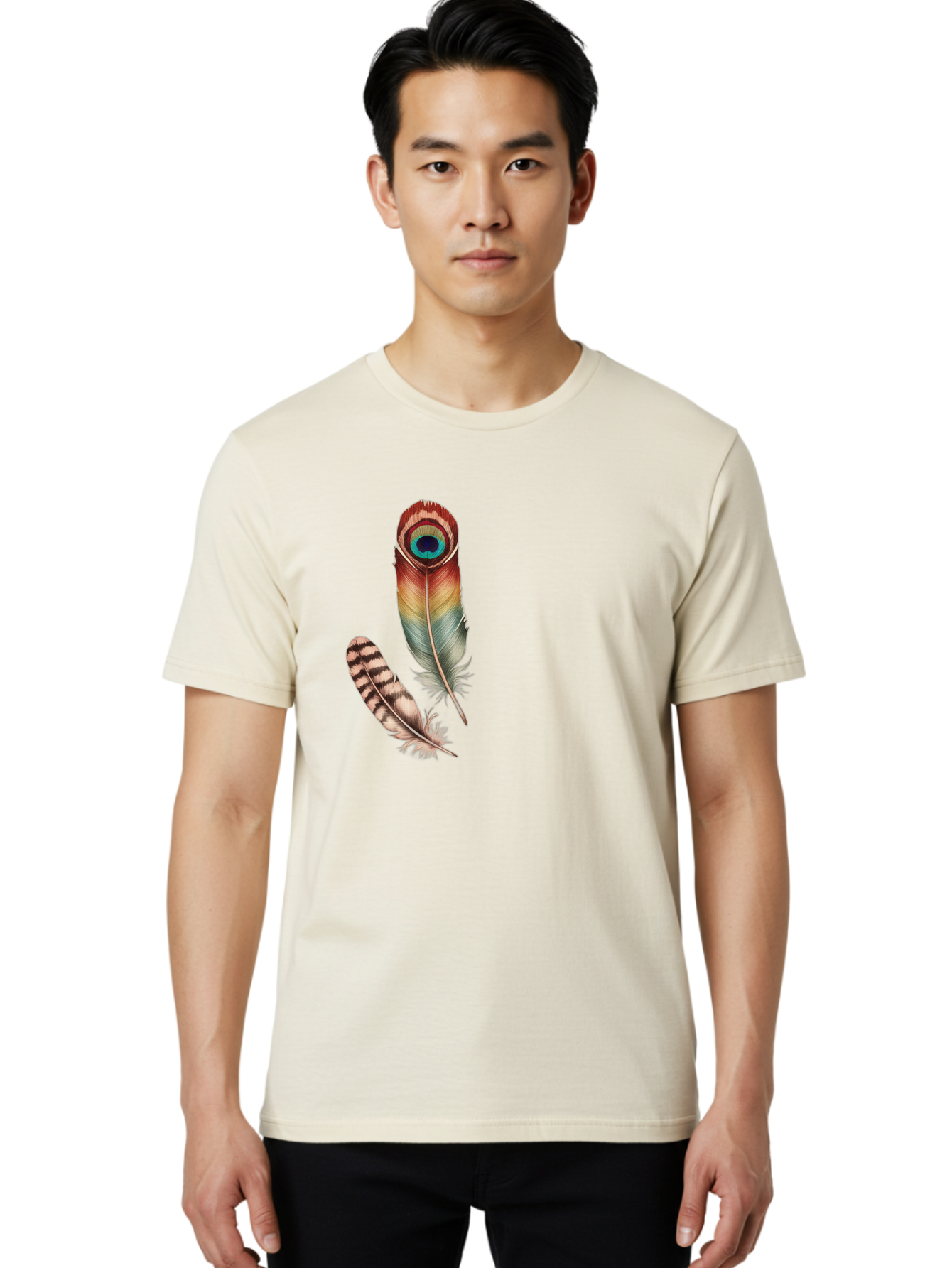 Peacock-Feather Men'S Graphic Tee, 100% Cotton, Comfortable Casual Summer Wear, Machine Washable, Vintage Camera, Old Camera, Antique Camera, Black Camera, Classic Photography, Photography Equipment, Nostalgic Device, Film Camera, Camera Art Baj150
