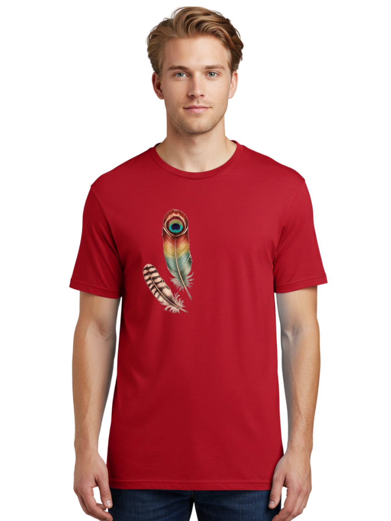 Peacock-Feather Men'S Graphic Tee, 100% Cotton, Comfortable Casual Summer Wear, Machine Washable, Vintage Camera, Old Camera, Antique Camera, Black Camera, Classic Photography, Photography Equipment, Nostalgic Device, Film Camera, Camera Art Baj150