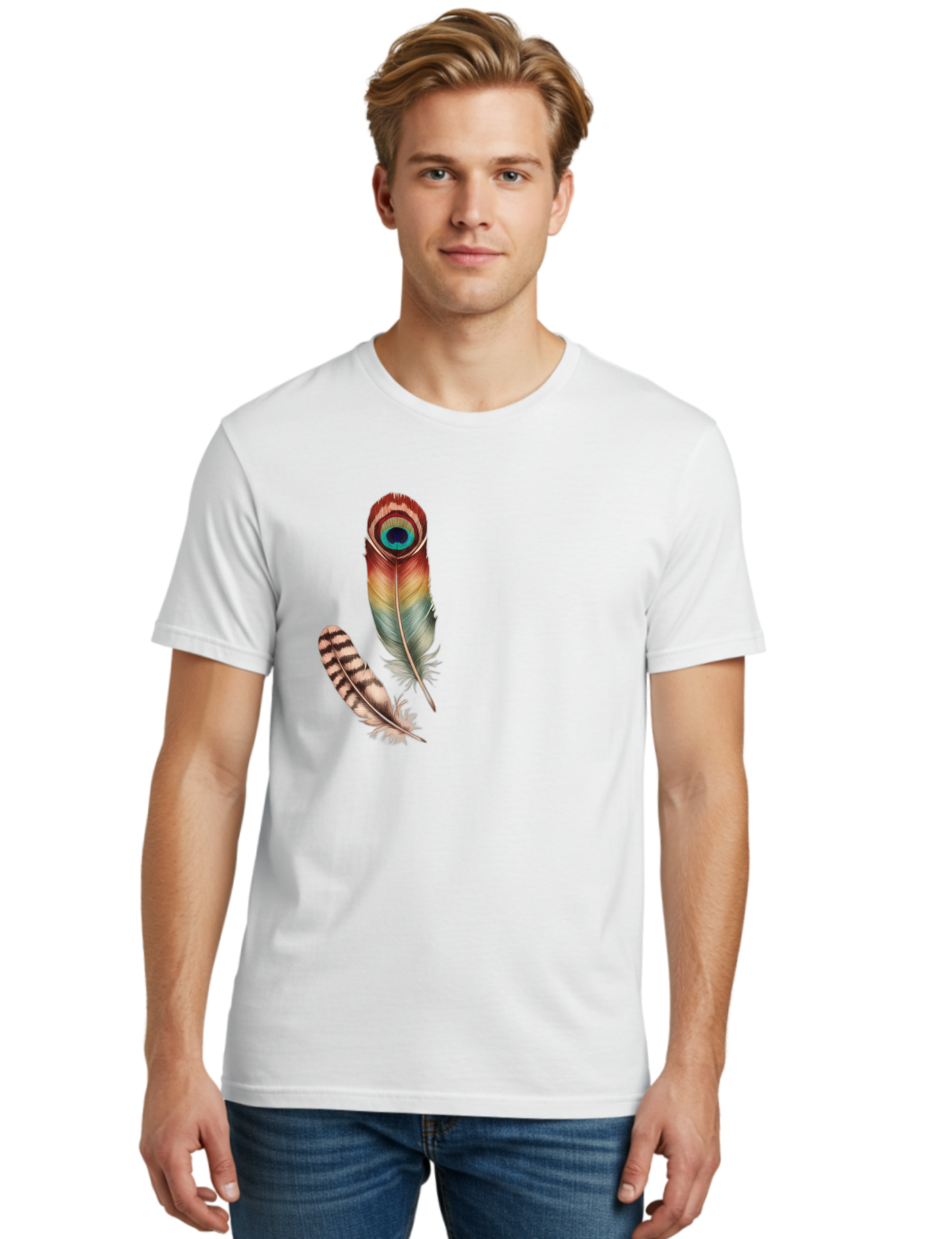 Peacock-Feather Men'S Graphic Tee, 100% Cotton, Comfortable Casual Summer Wear, Machine Washable, Vintage Camera, Old Camera, Antique Camera, Black Camera, Classic Photography, Photography Equipment, Nostalgic Device, Film Camera, Camera Art Baj150