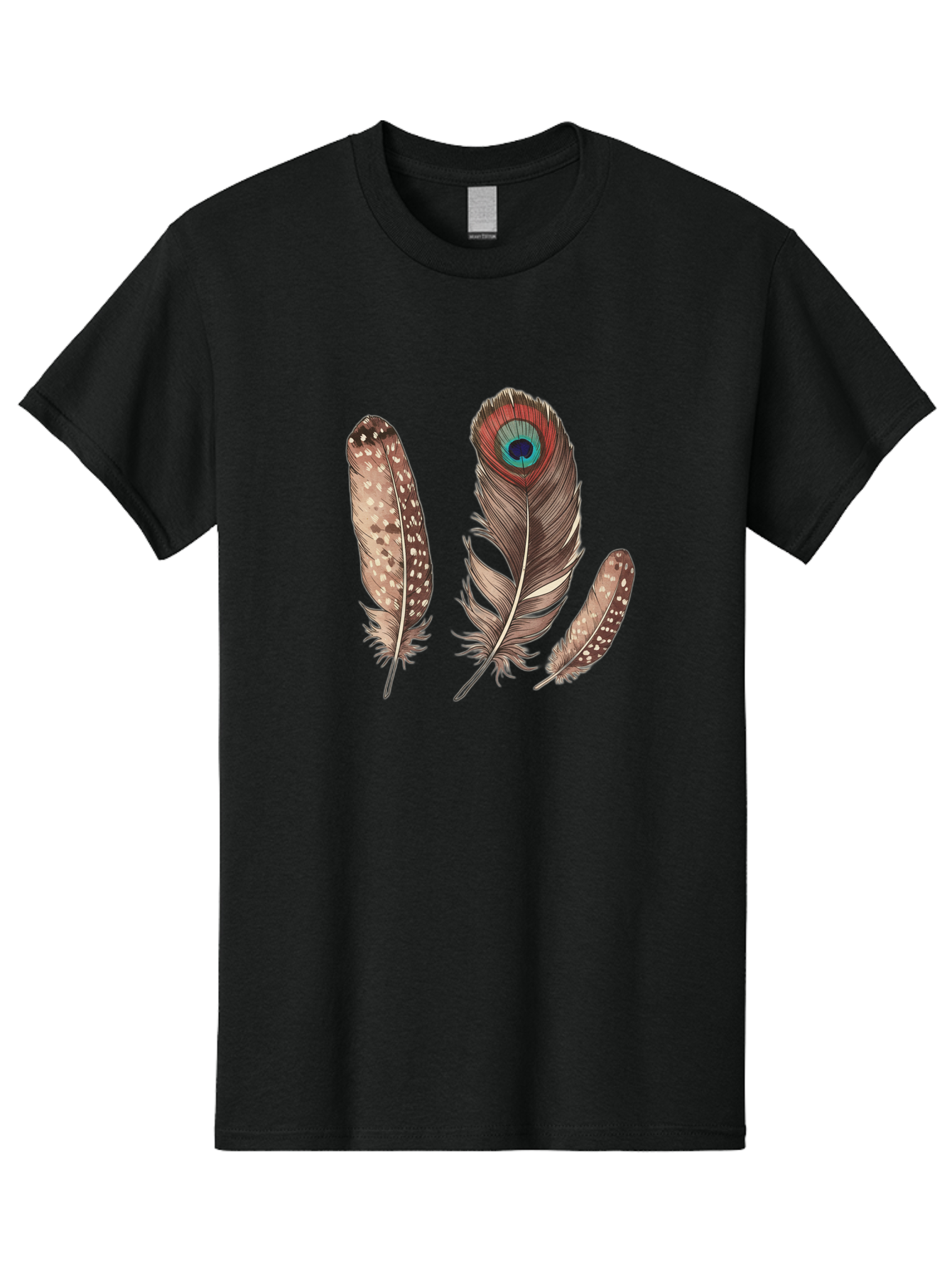 Peacock-Feathers-1 Men'S Graphic Tee, 100% Cotton, Comfortable Casual Summer Wear, Machine Washable, Vintage Camera, Old Camera, Antique Camera, Black Camera, Classic Photography, Photography Equipment, Nostalgic Device, Film Camera, Baj151