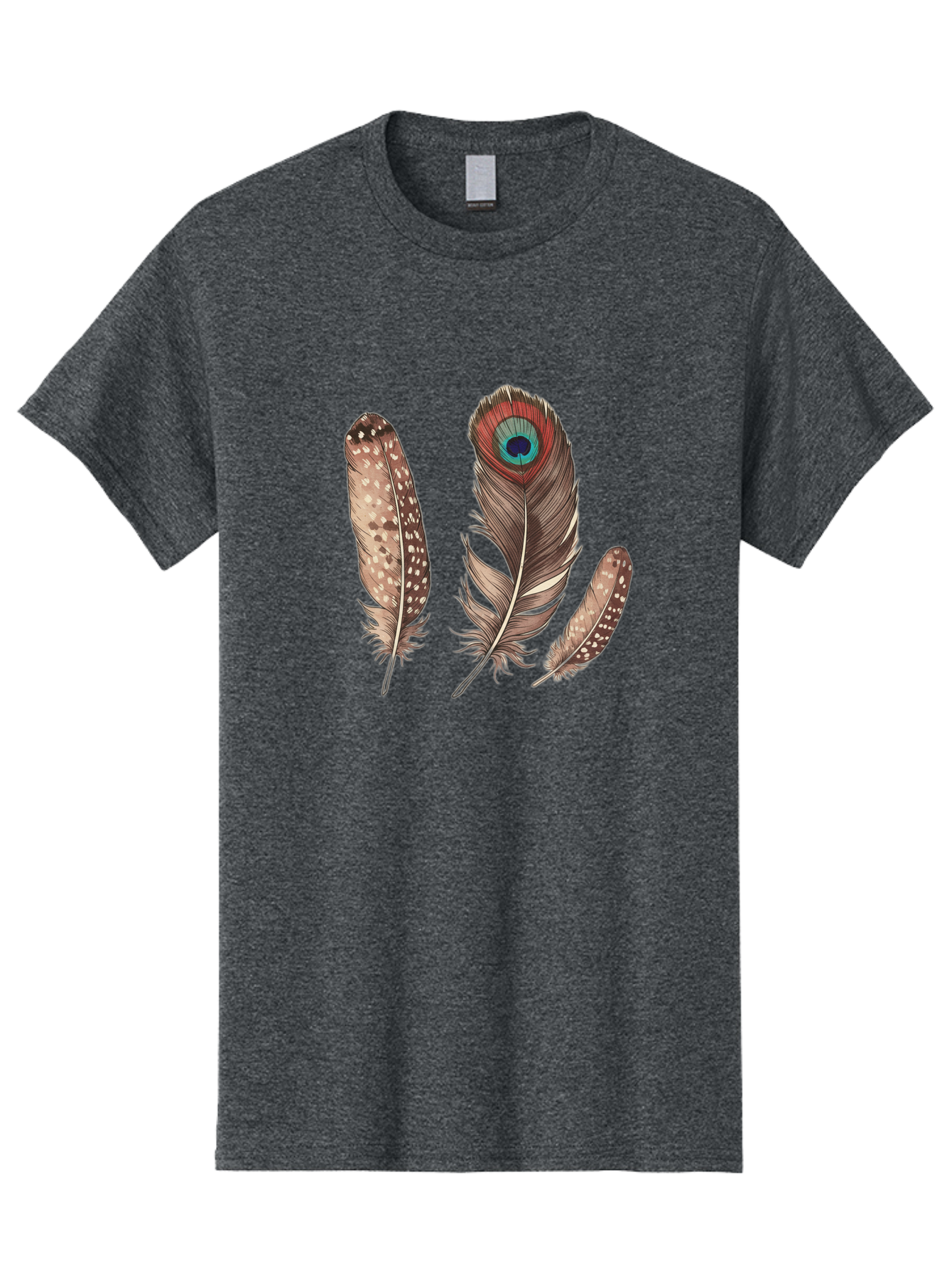Peacock-Feathers-1 Men'S Graphic Tee, 100% Cotton, Comfortable Casual Summer Wear, Machine Washable, Vintage Camera, Old Camera, Antique Camera, Black Camera, Classic Photography, Photography Equipment, Nostalgic Device, Film Camera, Baj151