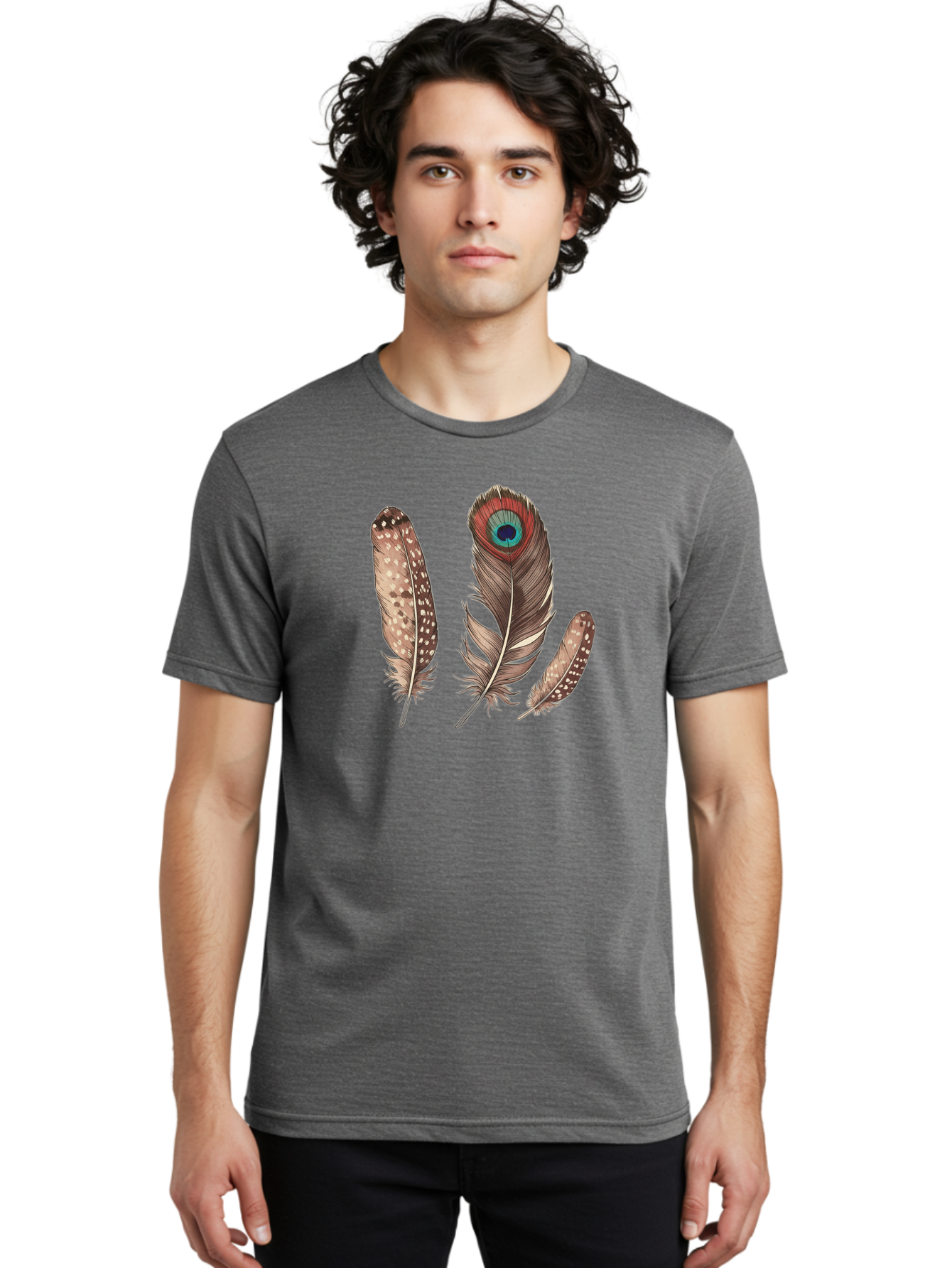 Peacock-Feathers-1 Men'S Graphic Tee, 100% Cotton, Comfortable Casual Summer Wear, Machine Washable, Vintage Camera, Old Camera, Antique Camera, Black Camera, Classic Photography, Photography Equipment, Nostalgic Device, Film Camera, Baj151