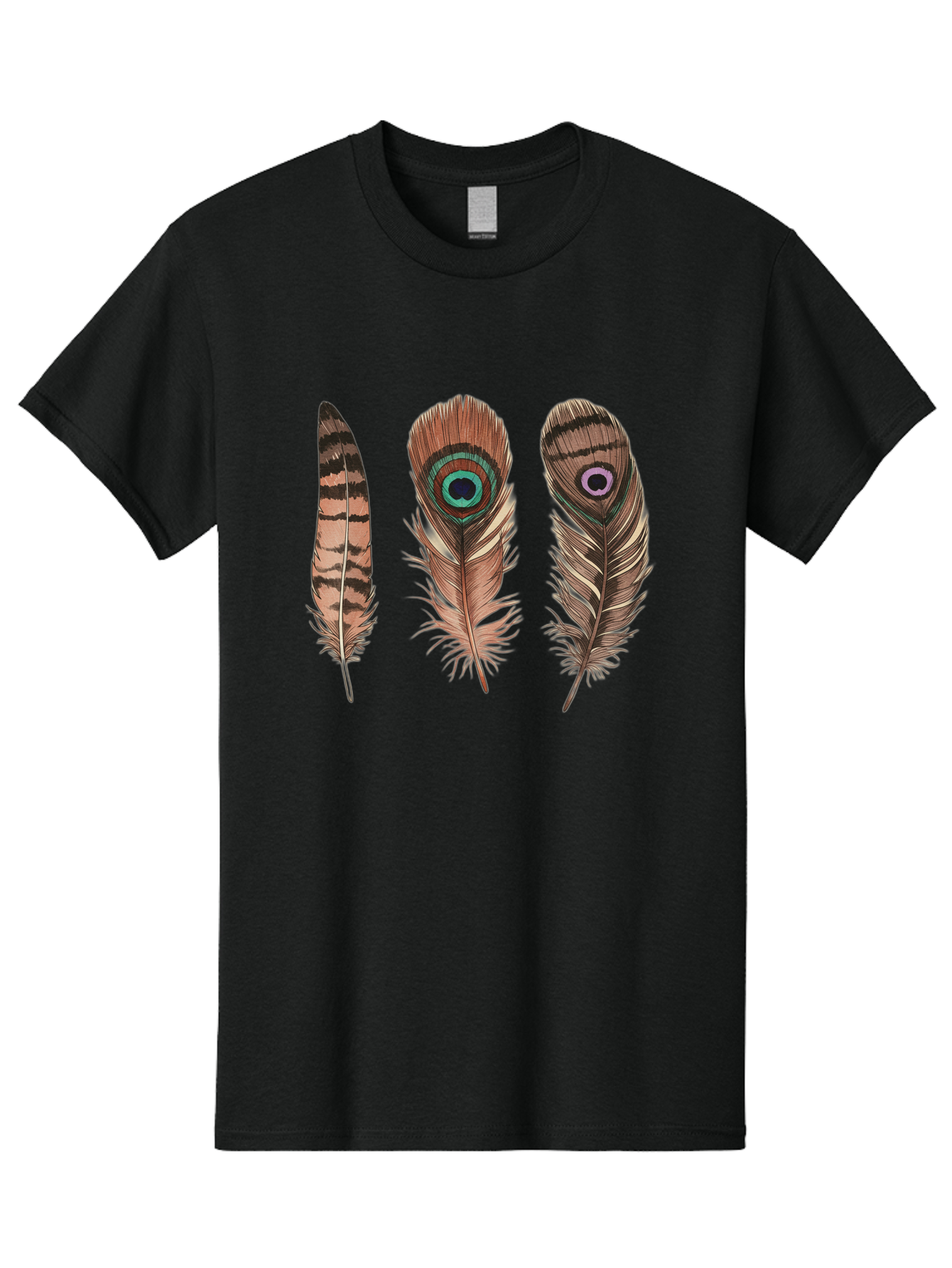 Peacock-Feathers-3 Men'S Graphic Tee, 100% Cotton, Comfortable Casual Summer Wear, Machine Washable, Vintage Camera, Old Camera, Antique Camera, Black Camera, Classic Photography, Photography Equipment, Nostalgic Device, Film Camera, Baj153