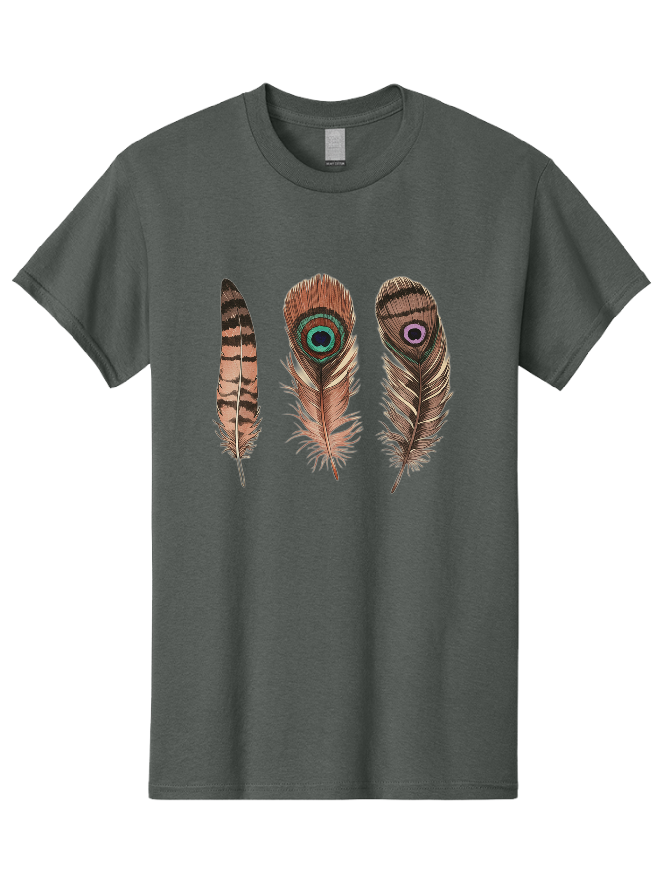Peacock-Feathers-3 Men'S Graphic Tee, 100% Cotton, Comfortable Casual Summer Wear, Machine Washable, Vintage Camera, Old Camera, Antique Camera, Black Camera, Classic Photography, Photography Equipment, Nostalgic Device, Film Camera, Baj153