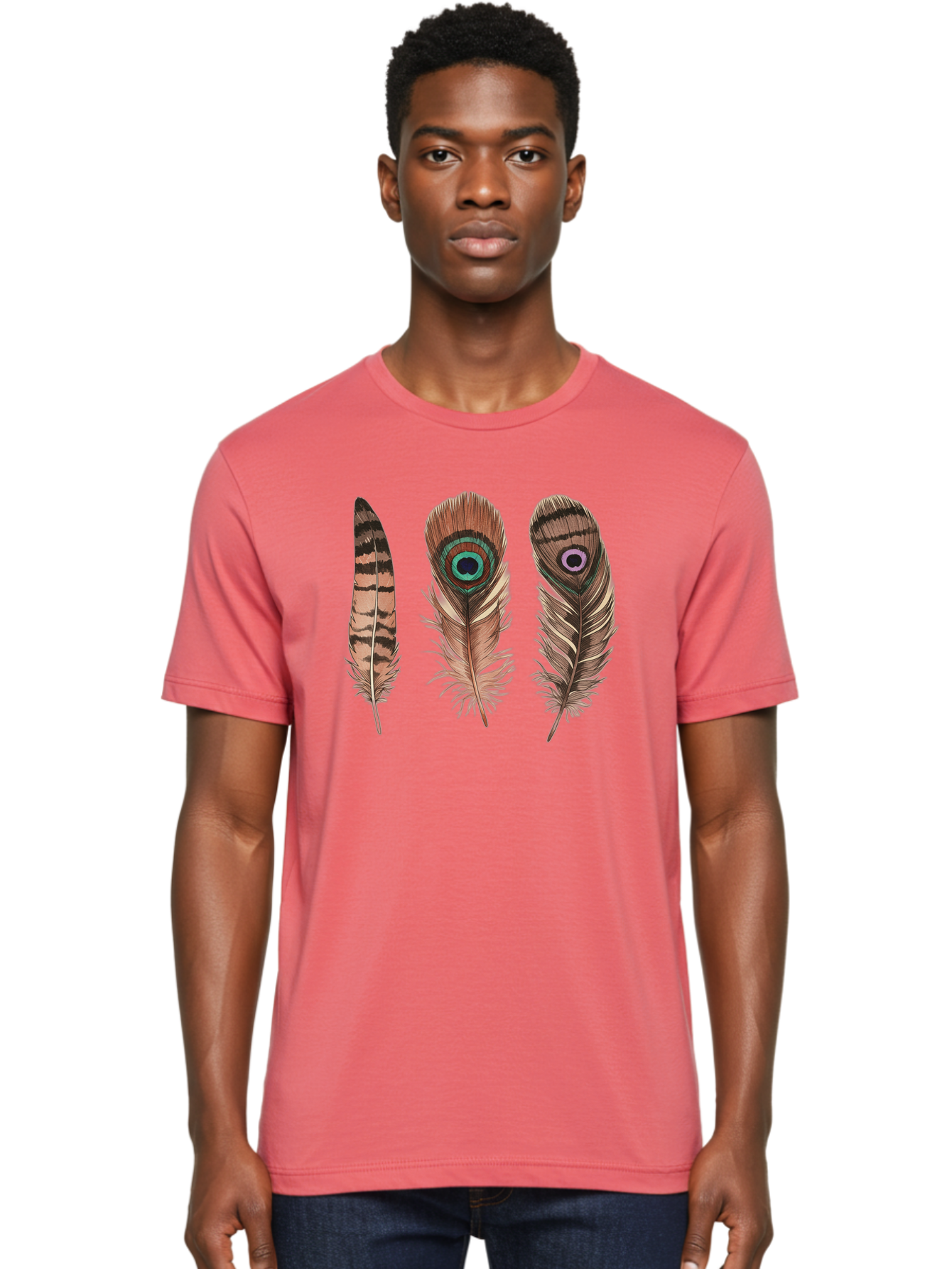 Peacock-Feathers-3 Men'S Graphic Tee, 100% Cotton, Comfortable Casual Summer Wear, Machine Washable, Vintage Camera, Old Camera, Antique Camera, Black Camera, Classic Photography, Photography Equipment, Nostalgic Device, Film Camera, Baj153