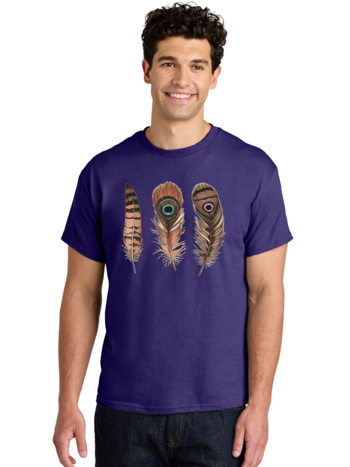 Peacock-Feathers-3 Men'S Graphic Tee, 100% Cotton, Comfortable Casual Summer Wear, Machine Washable, Vintage Camera, Old Camera, Antique Camera, Black Camera, Classic Photography, Photography Equipment, Nostalgic Device, Film Camera, Baj153