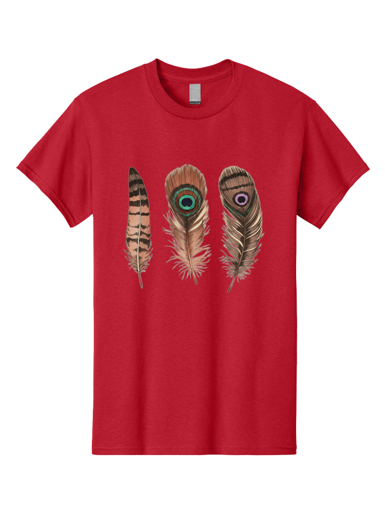 Peacock-Feathers-3 Men'S Graphic Tee, 100% Cotton, Comfortable Casual Summer Wear, Machine Washable, Vintage Camera, Old Camera, Antique Camera, Black Camera, Classic Photography, Photography Equipment, Nostalgic Device, Film Camera, Baj153