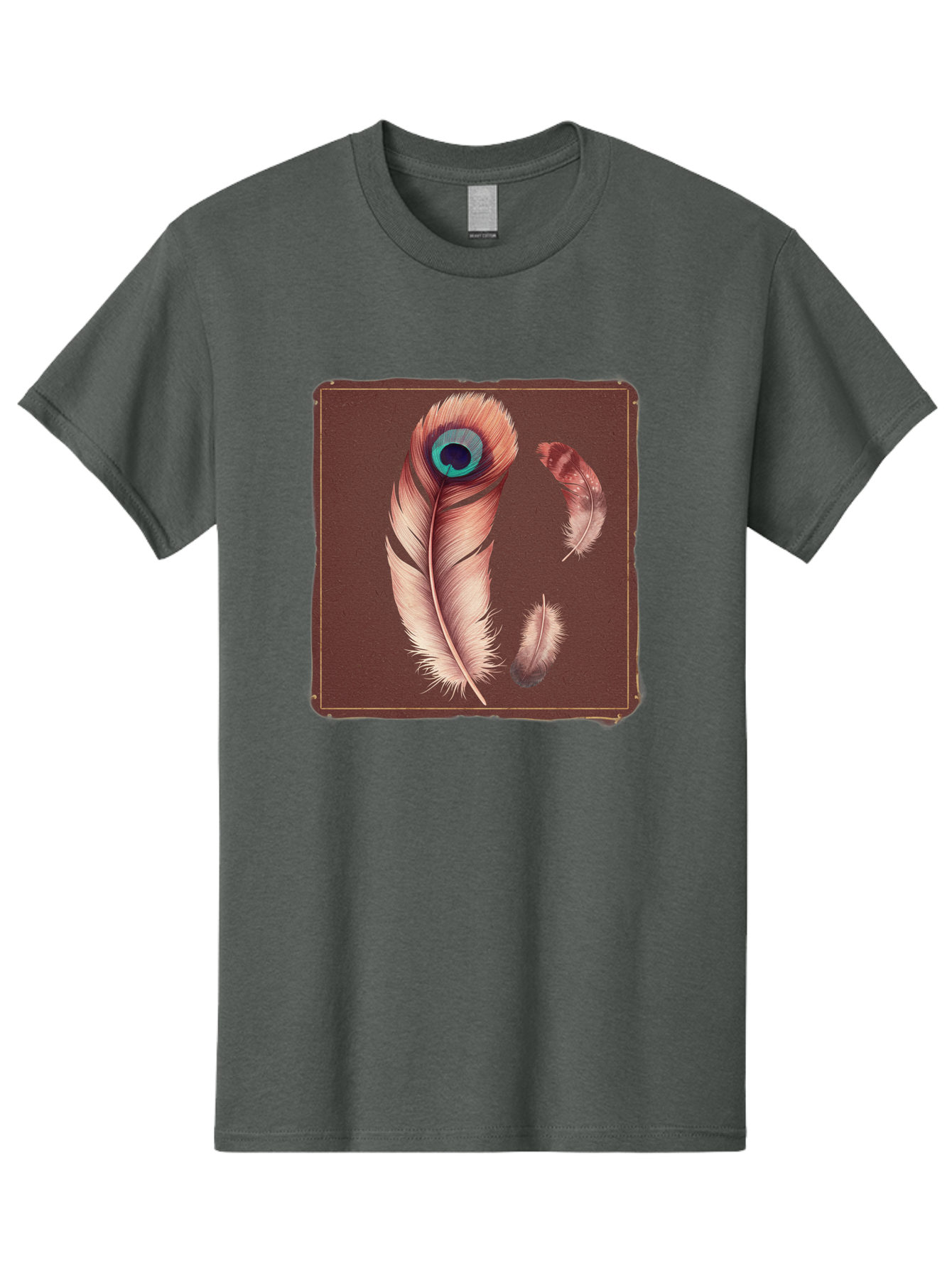 Peacock-Feathers-5 Men'S Graphic Tee, 100% Cotton, Comfortable Casual Summer Wear, Machine Washable, Vintage Camera, Old Camera, Antique Camera, Black Camera, Classic Photography, Photography Equipment, Nostalgic Device, Film Camera, Baj155