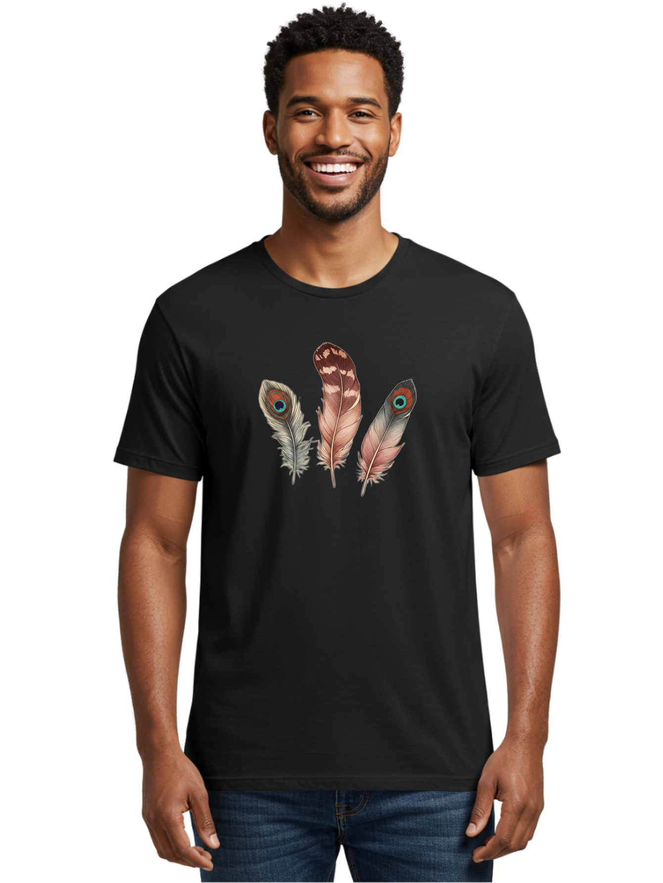 Peacock-Feathers Men'S Graphic Tee, 100% Cotton, Comfortable Casual Summer Wear, Machine Washable, Vintage Camera, Old Camera, Antique Camera, Black Camera, Classic Photography, Photography Equipment, Nostalgic Device, Film Camera, Camera Art Baj156