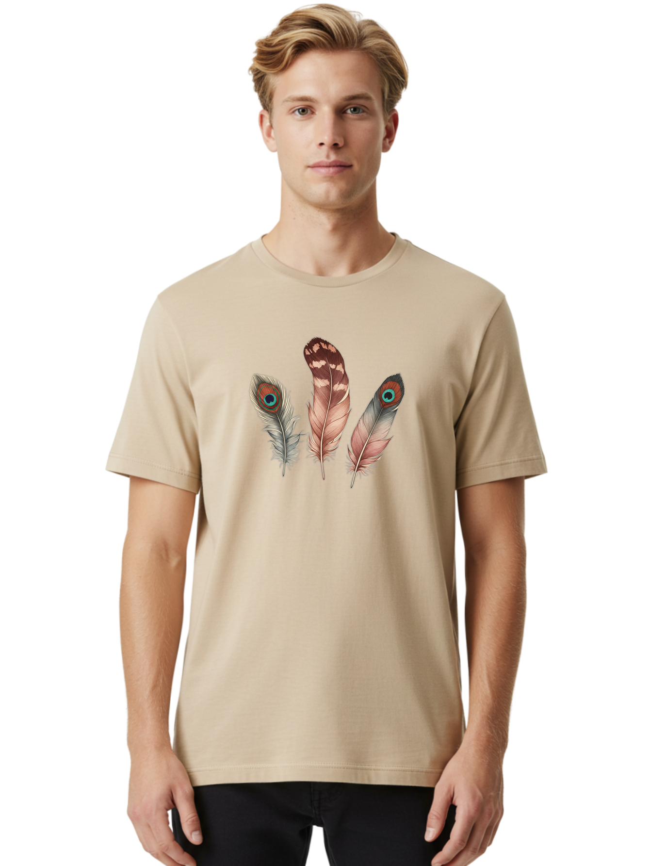 Peacock-Feathers Men'S Graphic Tee, 100% Cotton, Comfortable Casual Summer Wear, Machine Washable, Vintage Camera, Old Camera, Antique Camera, Black Camera, Classic Photography, Photography Equipment, Nostalgic Device, Film Camera, Camera Art Baj156