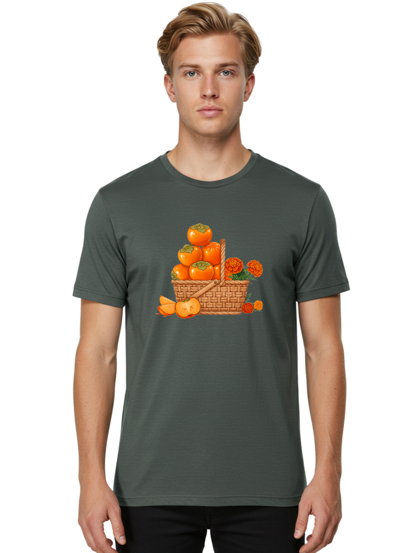 Persimmons-In-Basket Men'S Graphic Tee, 100% Cotton, Comfortable Casual Summer Wear, Machine Washable, Vintage Camera, Old Camera, Antique Camera, Black Camera, Classic Photography, Photography Equipment, Nostalgic Device, Film Camera, Baj159