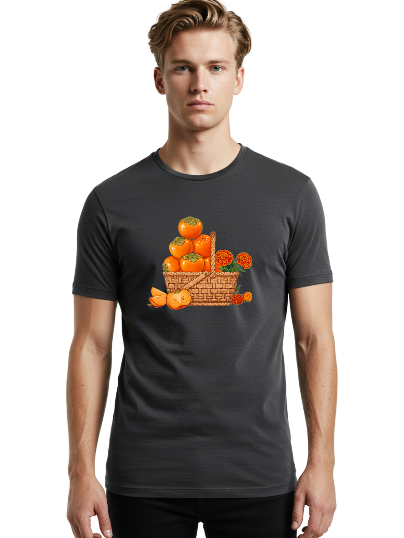 Persimmons-In-Basket Men'S Graphic Tee, 100% Cotton, Comfortable Casual Summer Wear, Machine Washable, Vintage Camera, Old Camera, Antique Camera, Black Camera, Classic Photography, Photography Equipment, Nostalgic Device, Film Camera, Baj159