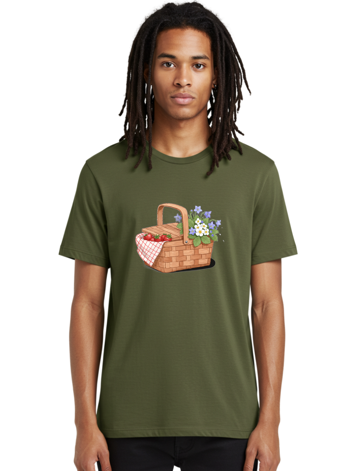 Picnic-Basket-1 Men'S Graphic Tee, 100% Cotton, Comfortable Casual Summer Wear, Machine Washable, Vintage Camera, Old Camera, Antique Camera, Black Camera, Classic Photography, Photography Equipment, Nostalgic Device, Film Camera, Camera Art Baj160