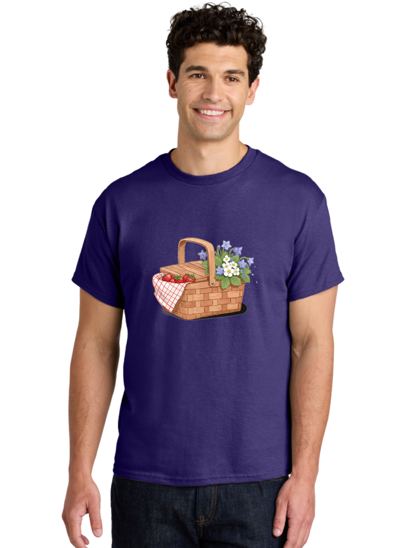 Picnic-Basket-1 Men'S Graphic Tee, 100% Cotton, Comfortable Casual Summer Wear, Machine Washable, Vintage Camera, Old Camera, Antique Camera, Black Camera, Classic Photography, Photography Equipment, Nostalgic Device, Film Camera, Camera Art Baj160