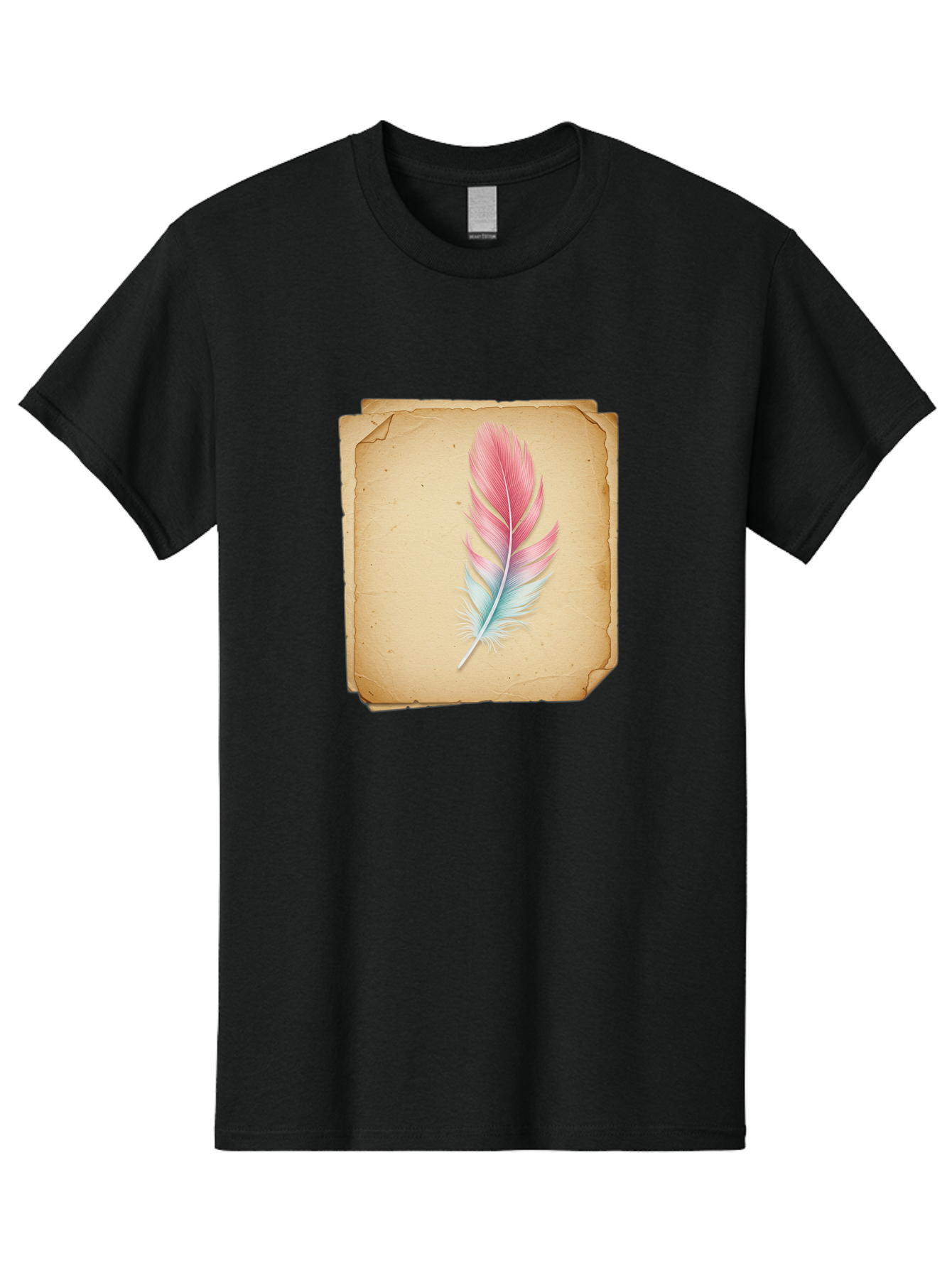 Pink-And-Blue-Feather Men'S Graphic Tee, 100% Cotton, Comfortable Casual Summer Wear, Machine Washable, Vintage Camera, Old Camera, Antique Camera, Black Camera, Classic Photography, Photography Equipment, Nostalgic Device, Film Camera, Baj163