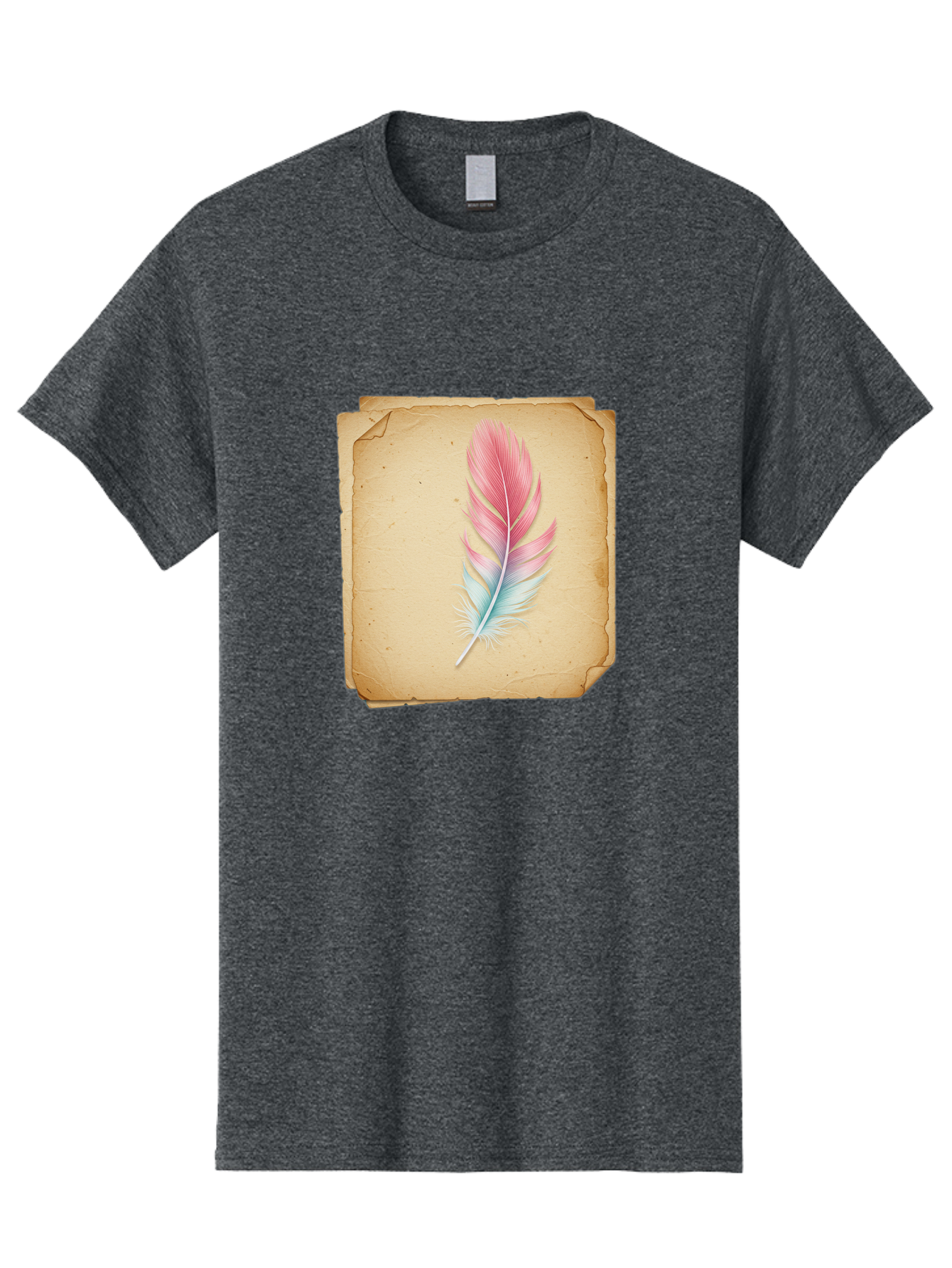 Pink-And-Blue-Feather Men'S Graphic Tee, 100% Cotton, Comfortable Casual Summer Wear, Machine Washable, Vintage Camera, Old Camera, Antique Camera, Black Camera, Classic Photography, Photography Equipment, Nostalgic Device, Film Camera, Baj163