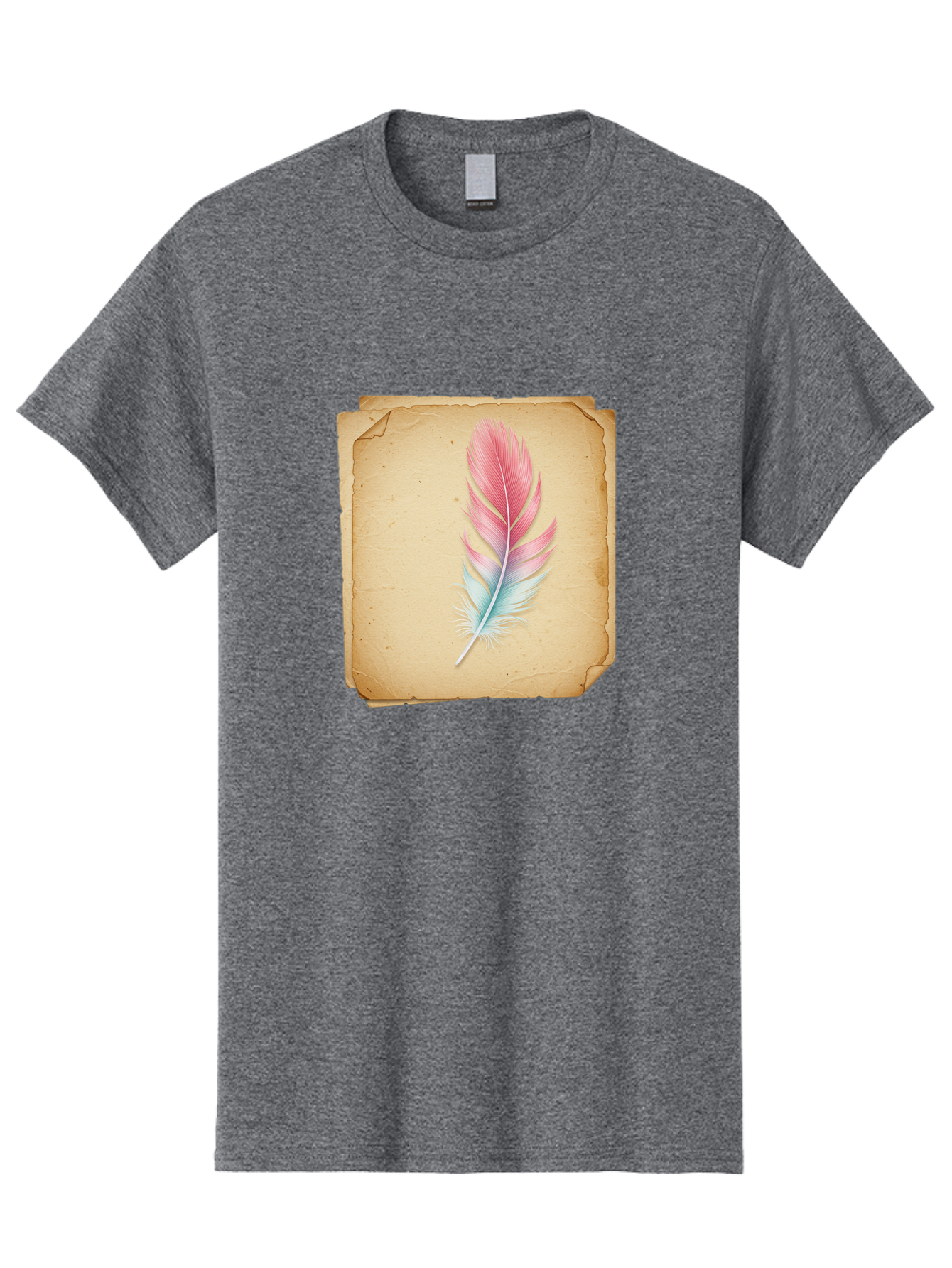 Pink-And-Blue-Feather Men'S Graphic Tee, 100% Cotton, Comfortable Casual Summer Wear, Machine Washable, Vintage Camera, Old Camera, Antique Camera, Black Camera, Classic Photography, Photography Equipment, Nostalgic Device, Film Camera, Baj163