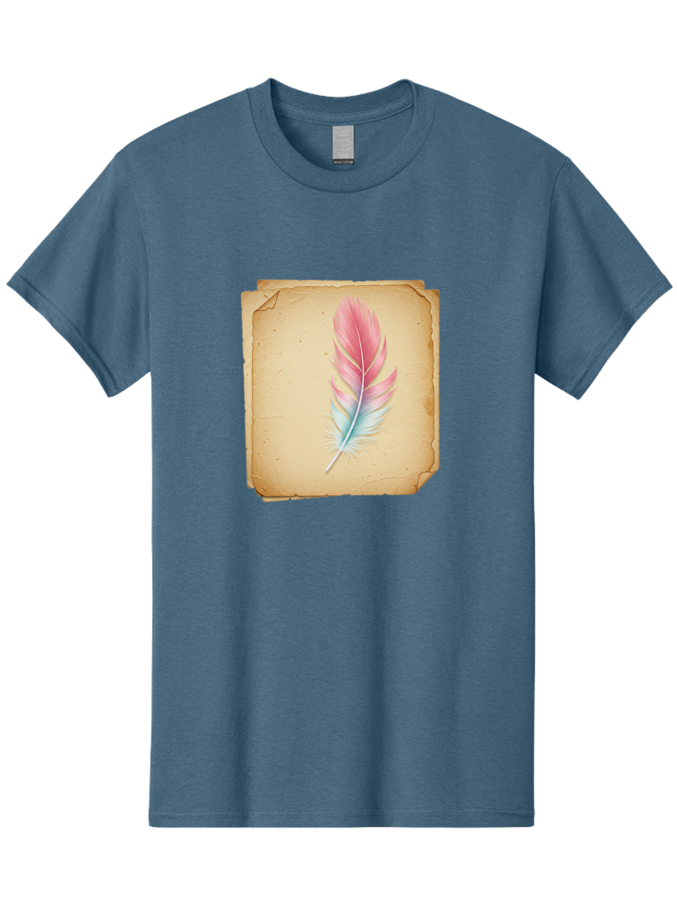 Pink-And-Blue-Feather Men'S Graphic Tee, 100% Cotton, Comfortable Casual Summer Wear, Machine Washable, Vintage Camera, Old Camera, Antique Camera, Black Camera, Classic Photography, Photography Equipment, Nostalgic Device, Film Camera, Baj163