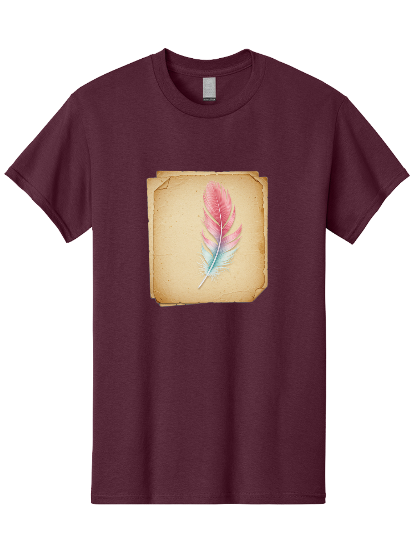 Pink-And-Blue-Feather Men'S Graphic Tee, 100% Cotton, Comfortable Casual Summer Wear, Machine Washable, Vintage Camera, Old Camera, Antique Camera, Black Camera, Classic Photography, Photography Equipment, Nostalgic Device, Film Camera, Baj163