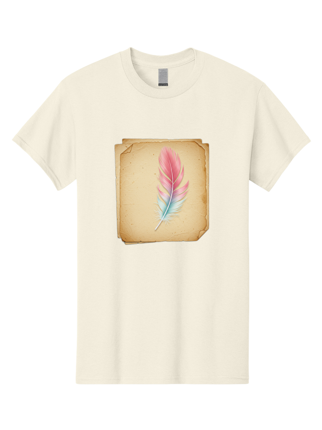 Pink-And-Blue-Feather Men'S Graphic Tee, 100% Cotton, Comfortable Casual Summer Wear, Machine Washable, Vintage Camera, Old Camera, Antique Camera, Black Camera, Classic Photography, Photography Equipment, Nostalgic Device, Film Camera, Baj163
