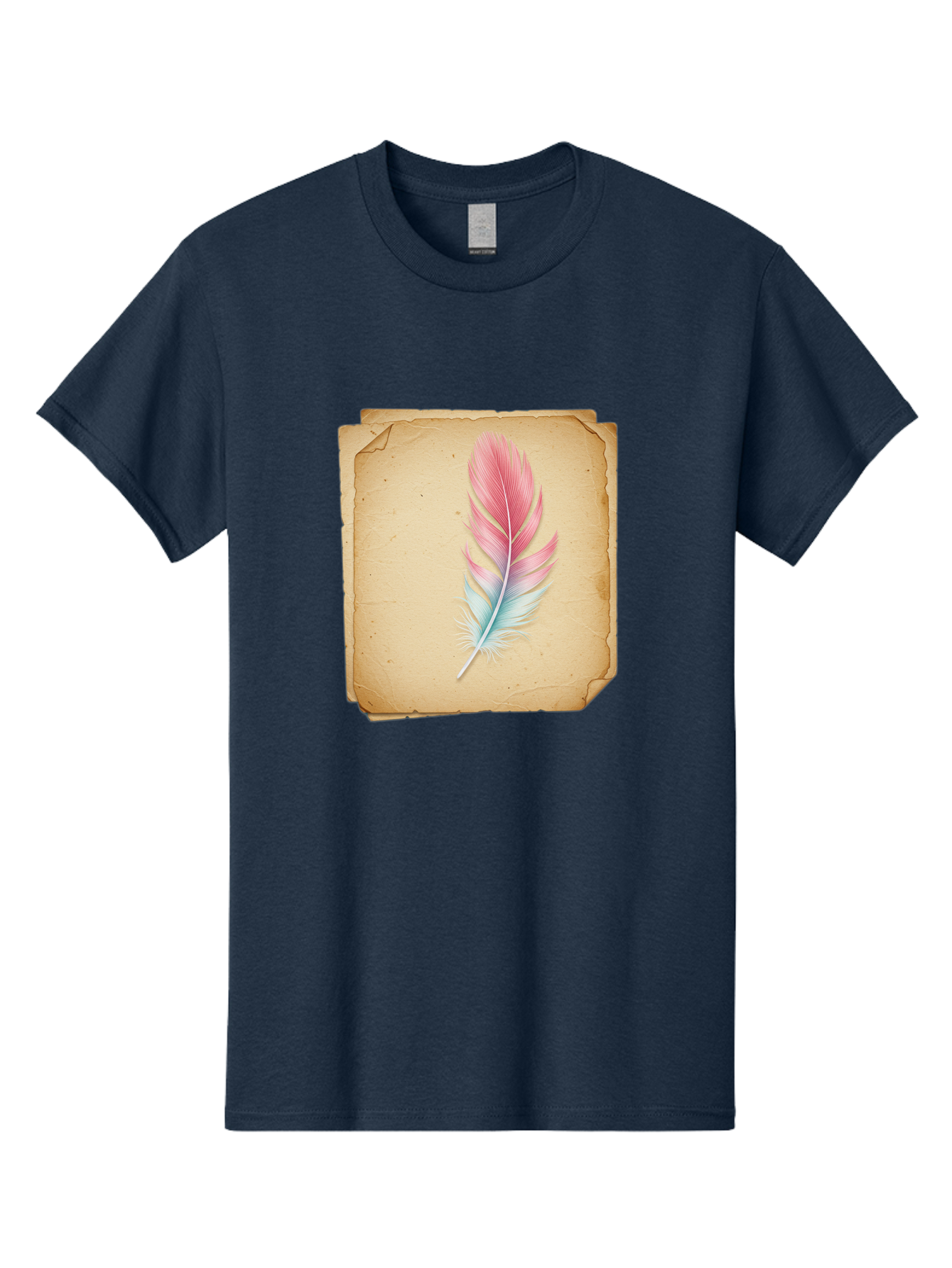 Pink-And-Blue-Feather Men'S Graphic Tee, 100% Cotton, Comfortable Casual Summer Wear, Machine Washable, Vintage Camera, Old Camera, Antique Camera, Black Camera, Classic Photography, Photography Equipment, Nostalgic Device, Film Camera, Baj163