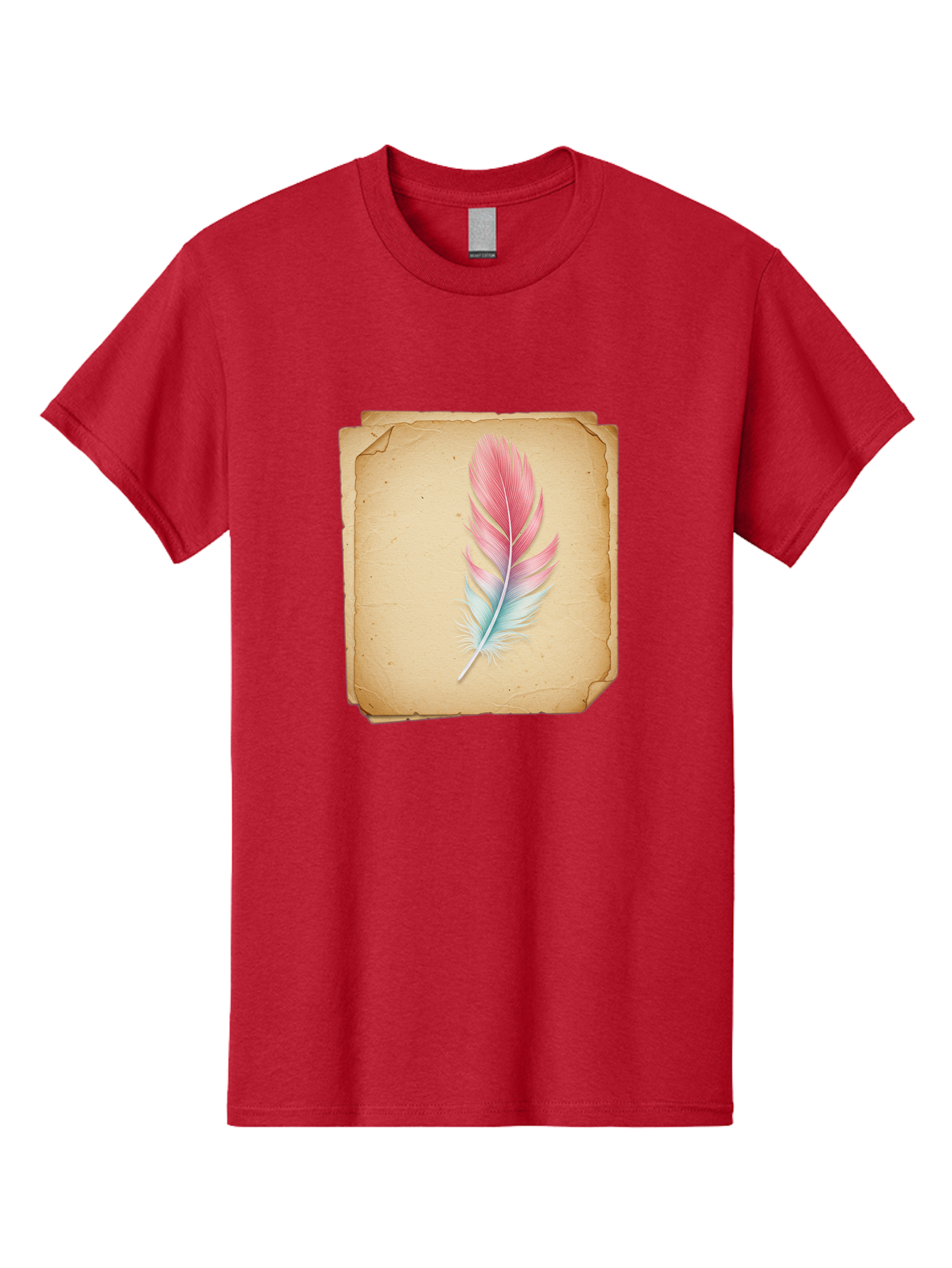 Pink-And-Blue-Feather Men'S Graphic Tee, 100% Cotton, Comfortable Casual Summer Wear, Machine Washable, Vintage Camera, Old Camera, Antique Camera, Black Camera, Classic Photography, Photography Equipment, Nostalgic Device, Film Camera, Baj163