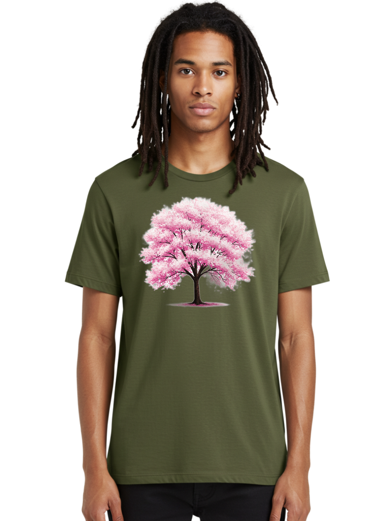 Pink-Cherry-Blossom-Tree-1 Men'S Graphic Tee, 100% Cotton, Comfortable Casual Summer Wear, Machine Washable, Vintage Camera, Old Camera, Antique Camera, Black Camera, Classic Photography, Photography Equipment, Nostalgic Device, Film Camera, Baj166