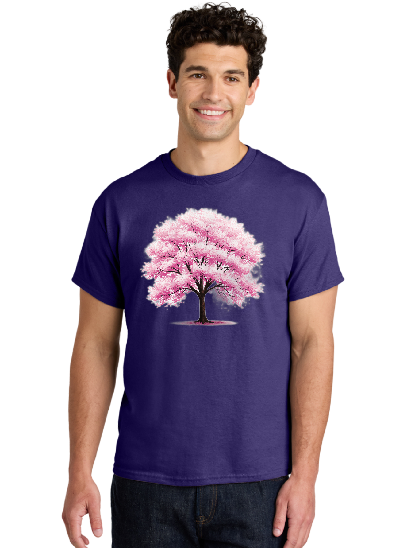 Pink-Cherry-Blossom-Tree-1 Men'S Graphic Tee, 100% Cotton, Comfortable Casual Summer Wear, Machine Washable, Vintage Camera, Old Camera, Antique Camera, Black Camera, Classic Photography, Photography Equipment, Nostalgic Device, Film Camera, Baj166