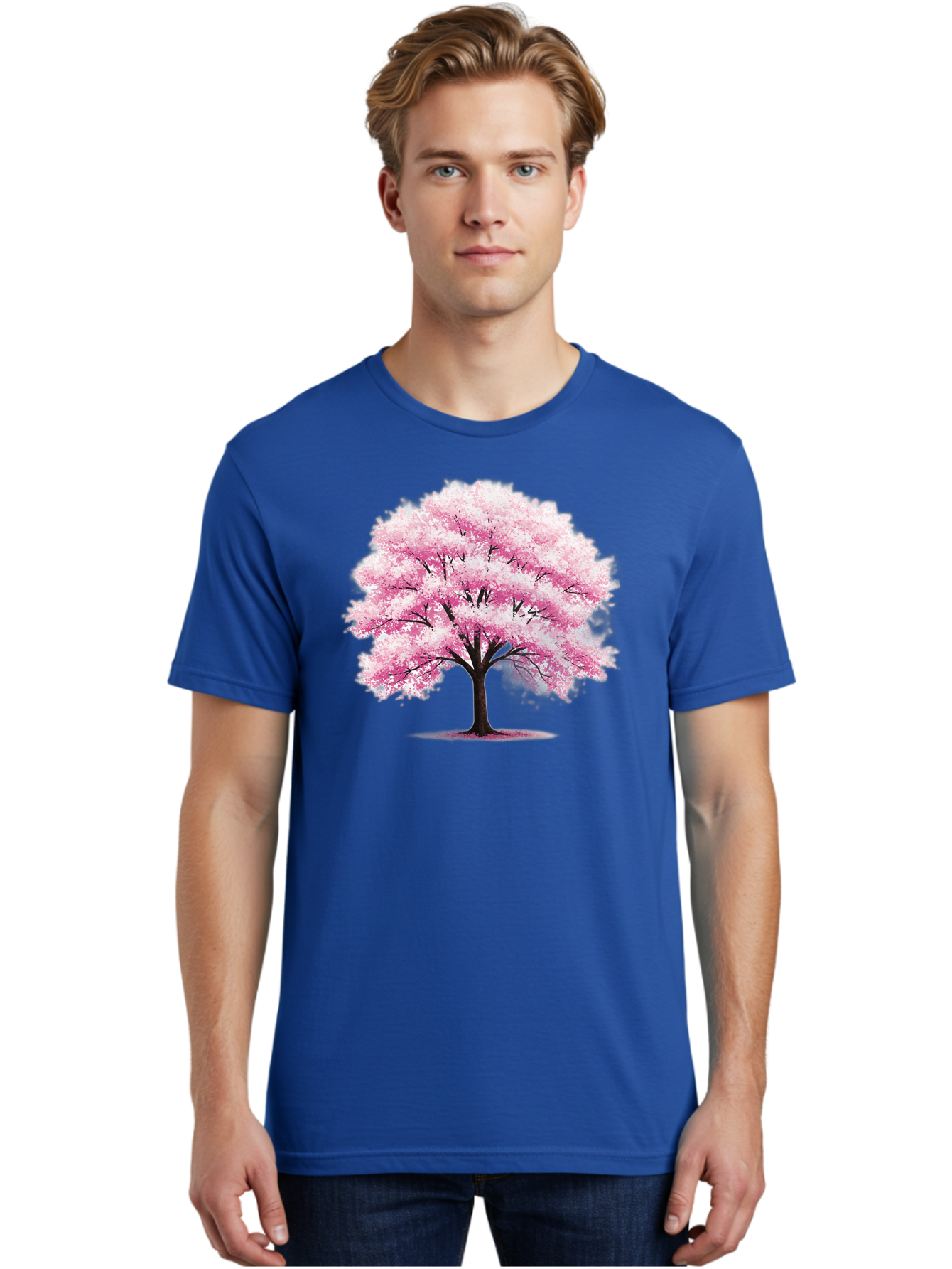 Pink-Cherry-Blossom-Tree-1 Men'S Graphic Tee, 100% Cotton, Comfortable Casual Summer Wear, Machine Washable, Vintage Camera, Old Camera, Antique Camera, Black Camera, Classic Photography, Photography Equipment, Nostalgic Device, Film Camera, Baj166