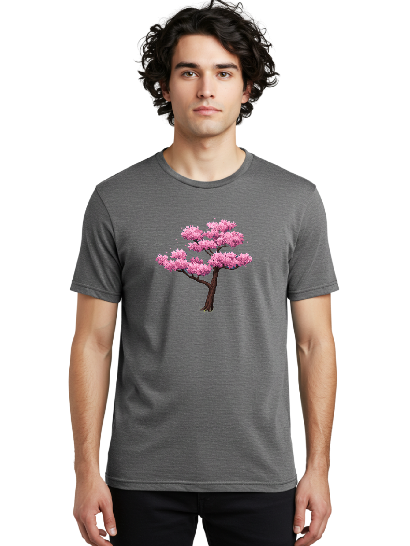 Pink-Cherry-Blossom-Tree-2 Men'S Graphic Tee, 100% Cotton, Comfortable Casual Summer Wear, Machine Washable, Vintage Camera, Old Camera, Antique Camera, Black Camera, Classic Photography, Photography Equipment, Nostalgic Device, Film Camera, Baj167