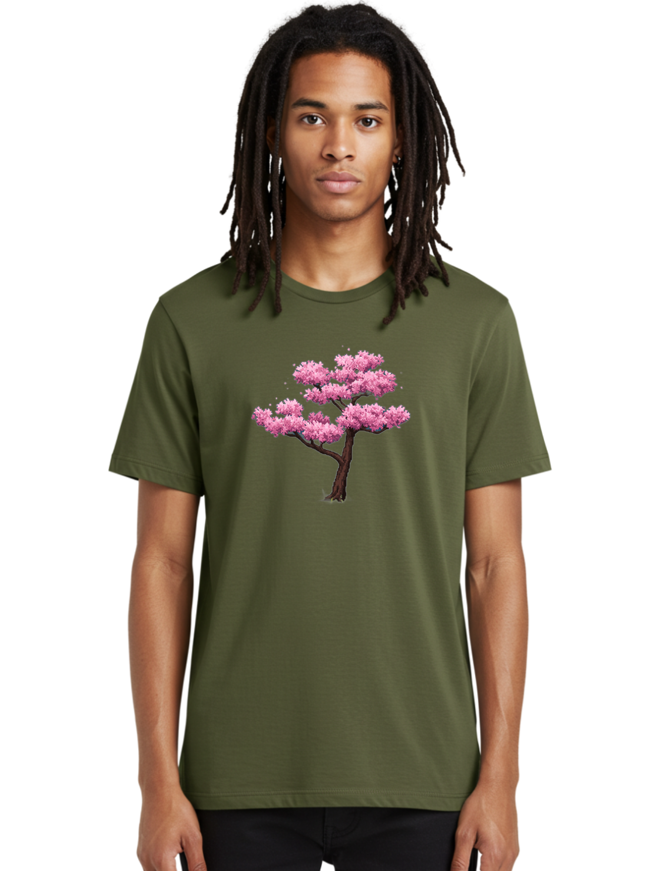 Pink-Cherry-Blossom-Tree-2 Men'S Graphic Tee, 100% Cotton, Comfortable Casual Summer Wear, Machine Washable, Vintage Camera, Old Camera, Antique Camera, Black Camera, Classic Photography, Photography Equipment, Nostalgic Device, Film Camera, Baj167