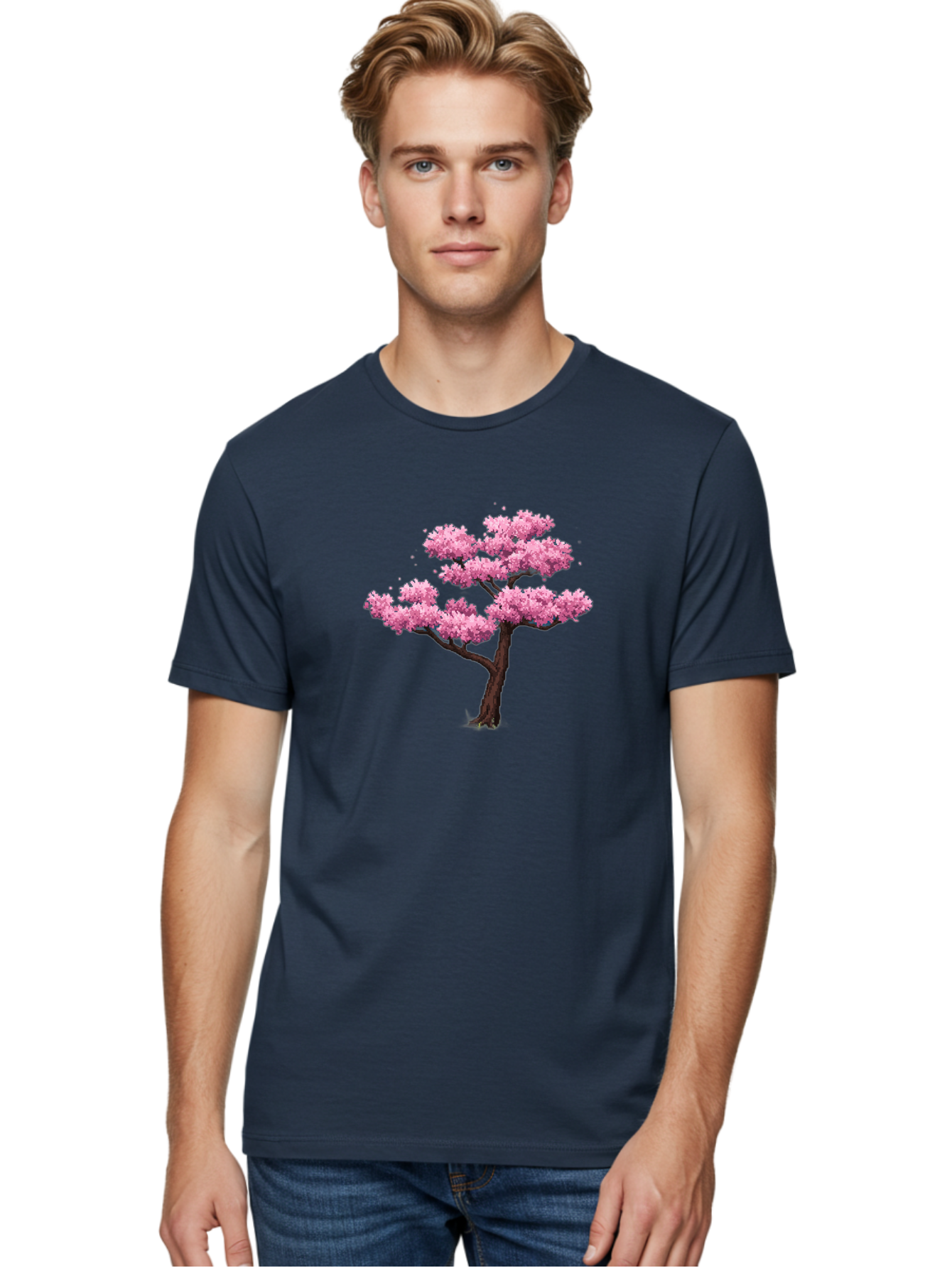 Pink-Cherry-Blossom-Tree-2 Men'S Graphic Tee, 100% Cotton, Comfortable Casual Summer Wear, Machine Washable, Vintage Camera, Old Camera, Antique Camera, Black Camera, Classic Photography, Photography Equipment, Nostalgic Device, Film Camera, Baj167