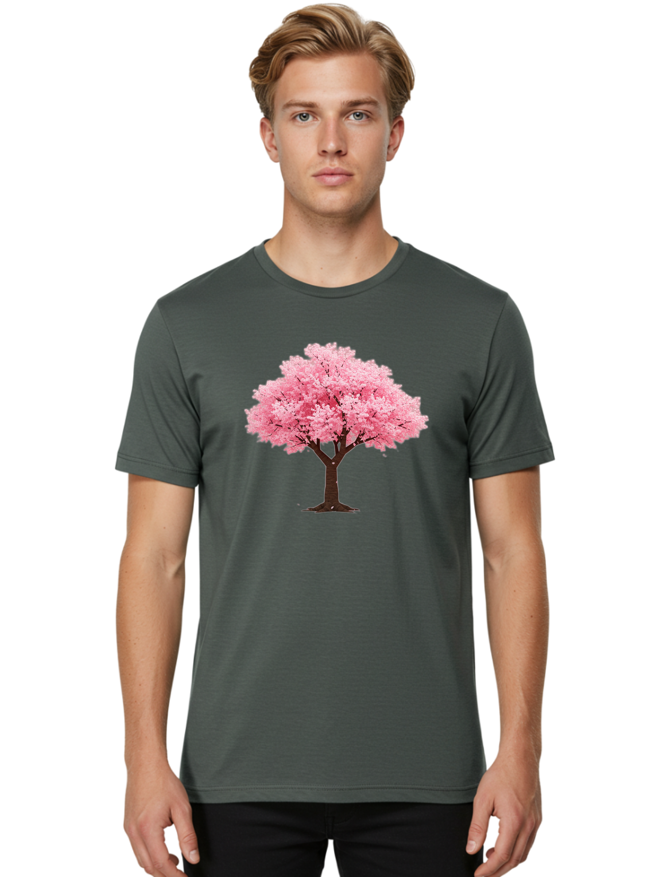 Pink-Cherry-Blossom-Tree Men'S Graphic Tee, 100% Cotton, Comfortable Casual Summer Wear, Machine Washable, Vintage Camera, Old Camera, Antique Camera, Black Camera, Classic Photography, Photography Equipment, Nostalgic Device, Film Camera, Baj168