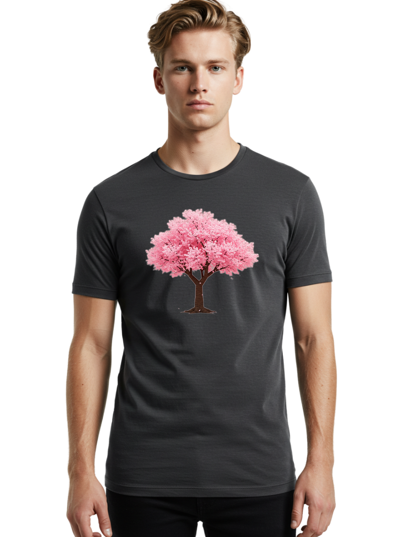 Pink-Cherry-Blossom-Tree Men'S Graphic Tee, 100% Cotton, Comfortable Casual Summer Wear, Machine Washable, Vintage Camera, Old Camera, Antique Camera, Black Camera, Classic Photography, Photography Equipment, Nostalgic Device, Film Camera, Baj168