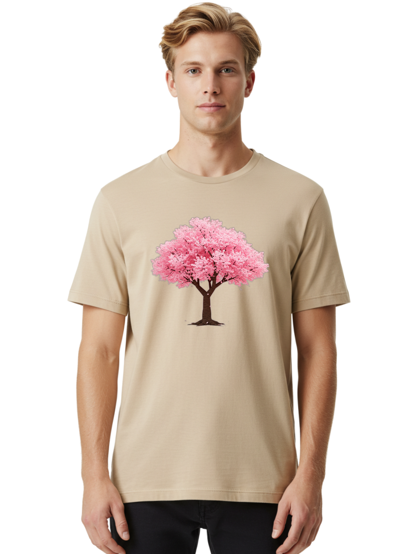 Pink-Cherry-Blossom-Tree Men'S Graphic Tee, 100% Cotton, Comfortable Casual Summer Wear, Machine Washable, Vintage Camera, Old Camera, Antique Camera, Black Camera, Classic Photography, Photography Equipment, Nostalgic Device, Film Camera, Baj168