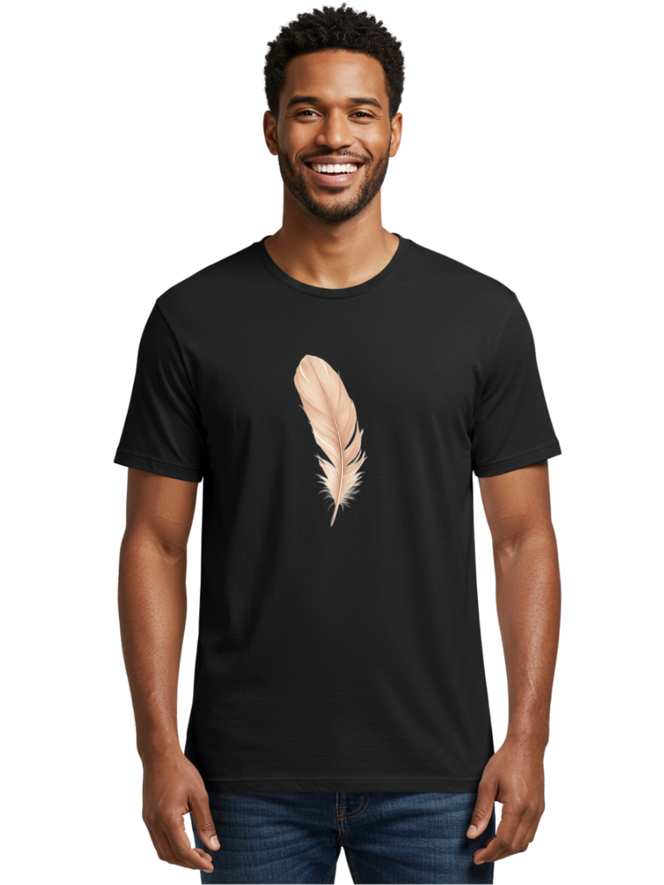 Pink-Feather-1 Men'S Graphic Tee, 100% Cotton, Comfortable Casual Summer Wear, Machine Washable, Vintage Camera, Old Camera, Antique Camera, Black Camera, Classic Photography, Photography Equipment, Nostalgic Device, Film Camera, Camera Art Baj171