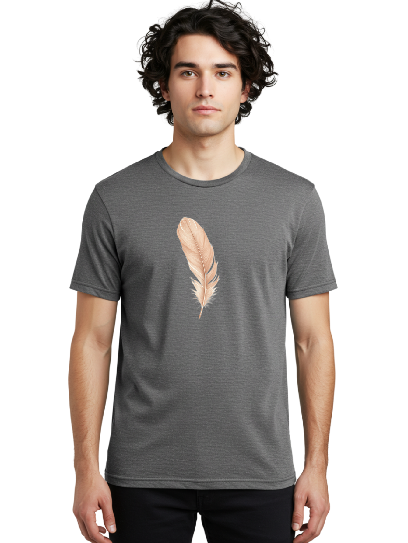 Pink-Feather-1 Men'S Graphic Tee, 100% Cotton, Comfortable Casual Summer Wear, Machine Washable, Vintage Camera, Old Camera, Antique Camera, Black Camera, Classic Photography, Photography Equipment, Nostalgic Device, Film Camera, Camera Art Baj171