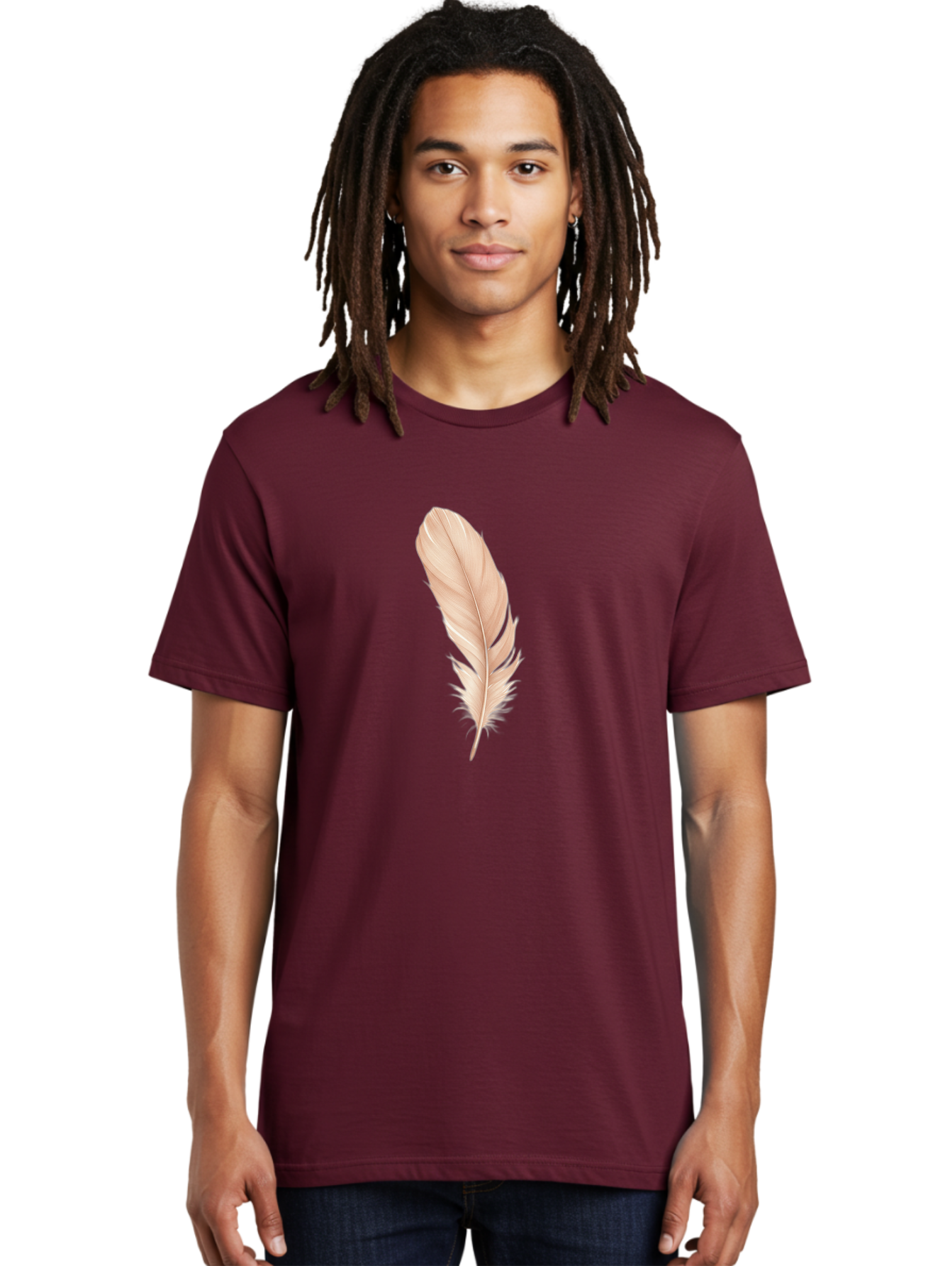 Pink-Feather-1 Men'S Graphic Tee, 100% Cotton, Comfortable Casual Summer Wear, Machine Washable, Vintage Camera, Old Camera, Antique Camera, Black Camera, Classic Photography, Photography Equipment, Nostalgic Device, Film Camera, Camera Art Baj171