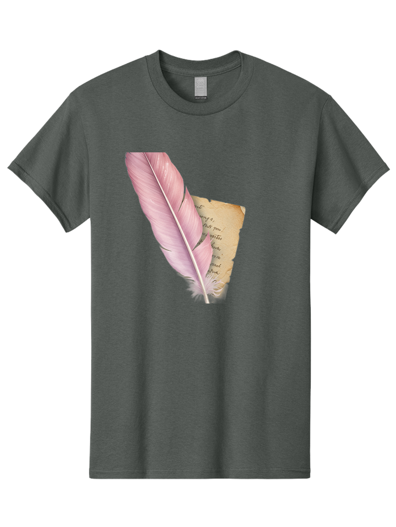 Pink-Feather-Quill-Pen Men'S Graphic Tee, 100% Cotton, Comfortable Casual Summer Wear, Machine Washable, Vintage Camera, Old Camera, Antique Camera, Black Camera, Classic Photography, Photography Equipment, Nostalgic Device, Film Camera, Baj173