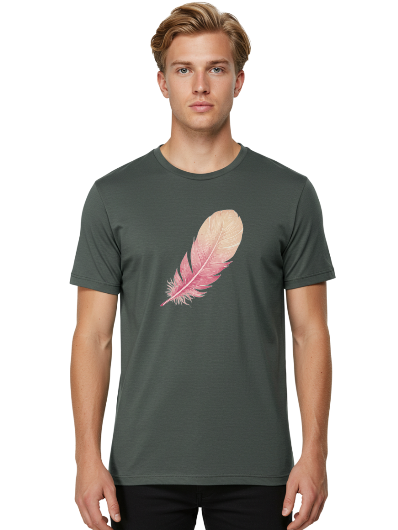 Pink-Feather Men'S Graphic Tee, 100% Cotton, Comfortable Casual Summer Wear, Machine Washable, Vintage Camera, Old Camera, Antique Camera, Black Camera, Classic Photography, Photography Equipment, Nostalgic Device, Film Camera, Camera Art Baj174