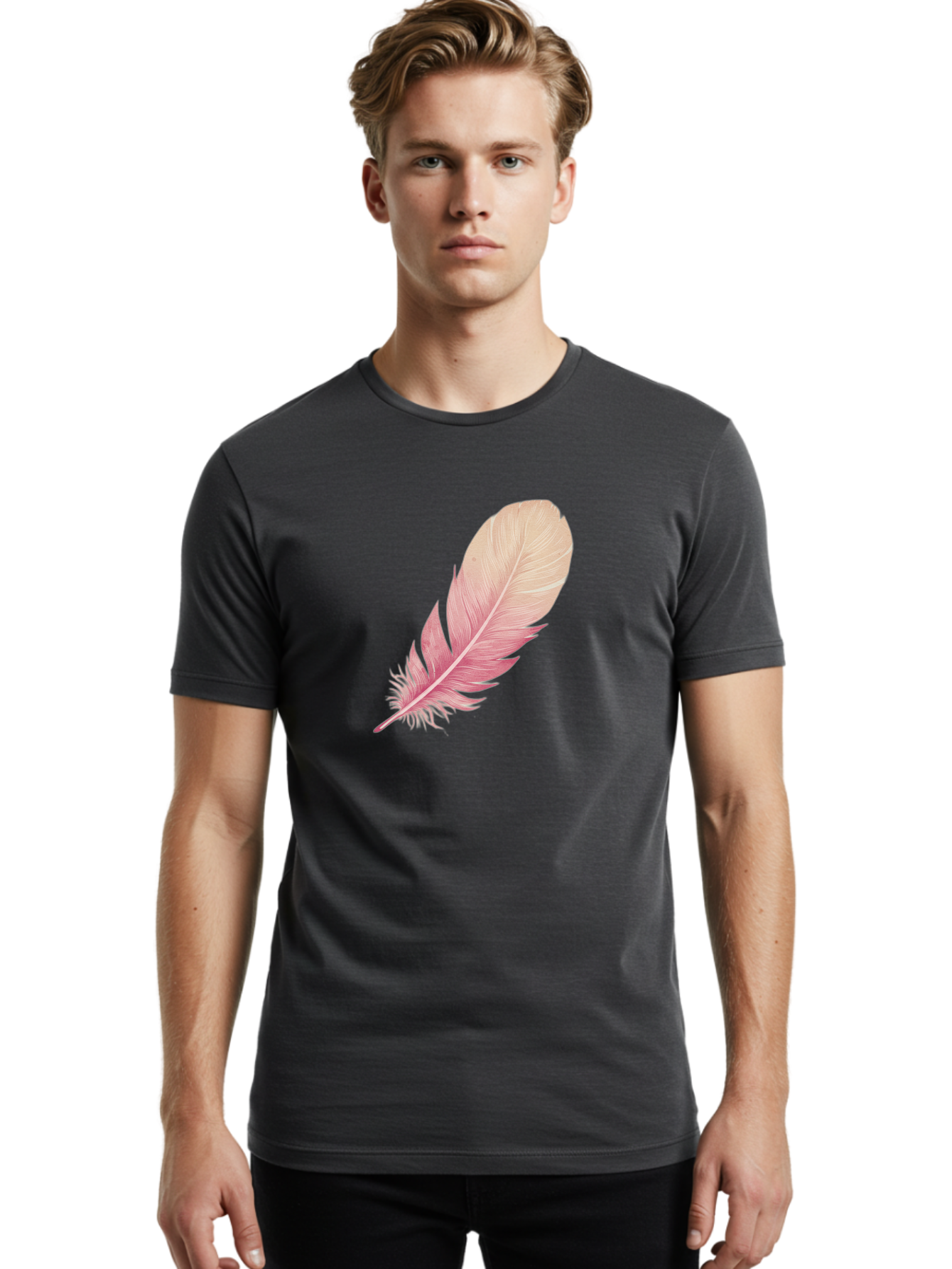 Pink-Feather Men'S Graphic Tee, 100% Cotton, Comfortable Casual Summer Wear, Machine Washable, Vintage Camera, Old Camera, Antique Camera, Black Camera, Classic Photography, Photography Equipment, Nostalgic Device, Film Camera, Camera Art Baj174