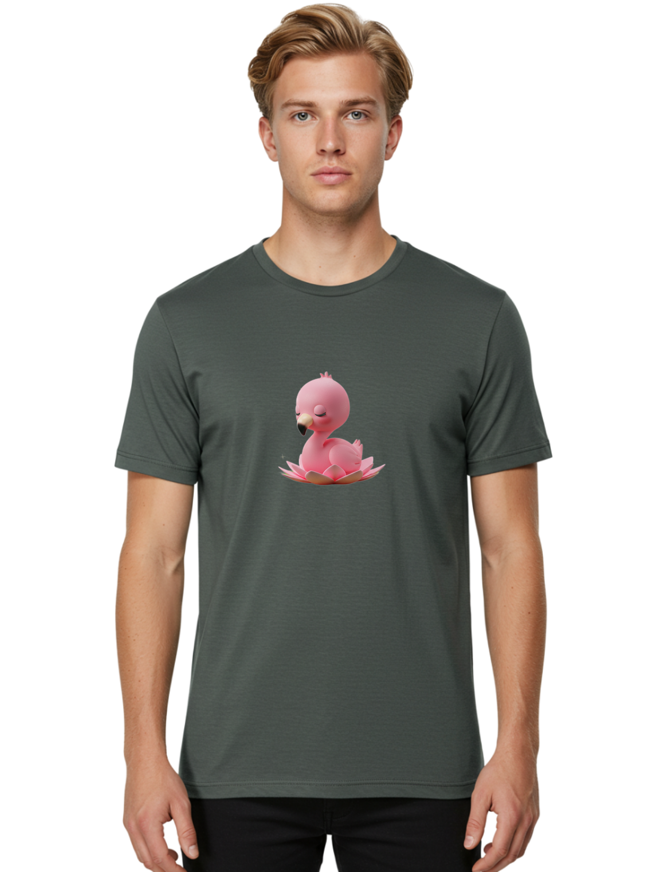Pink-Flamingo-1 Men'S Graphic Tee, 100% Cotton, Comfortable Casual Summer Wear, Machine Washable, Vintage Camera, Old Camera, Antique Camera, Black Camera, Classic Photography, Photography Equipment, Nostalgic Device, Film Camera, Camera Art Baj176