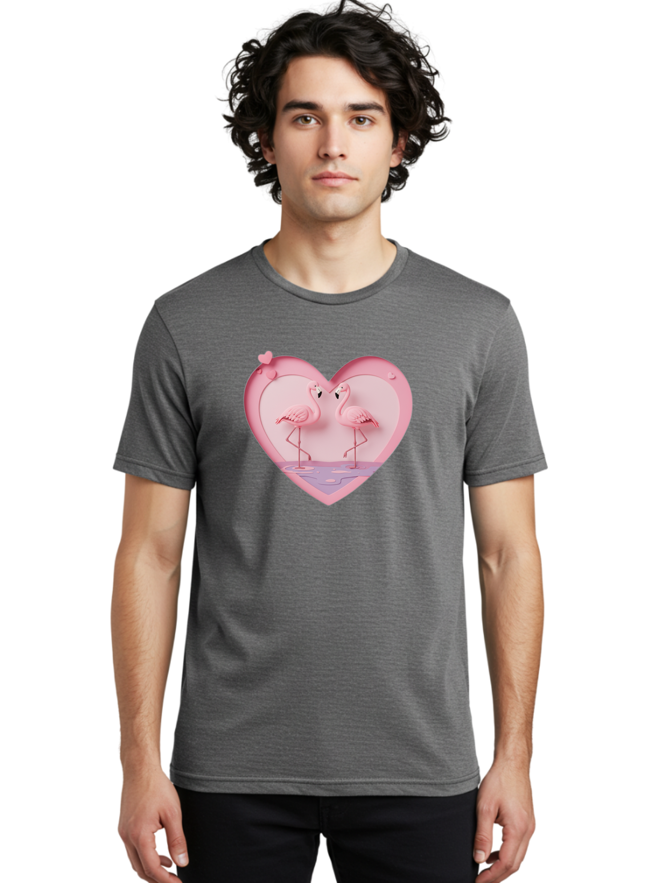 Pink-Flamingos-Heart Men'S Graphic Tee, 100% Cotton, Comfortable Casual Summer Wear, Machine Washable, Vintage Camera, Old Camera, Antique Camera, Black Camera, Classic Photography, Photography Equipment, Nostalgic Device, Film Camera, Baj187