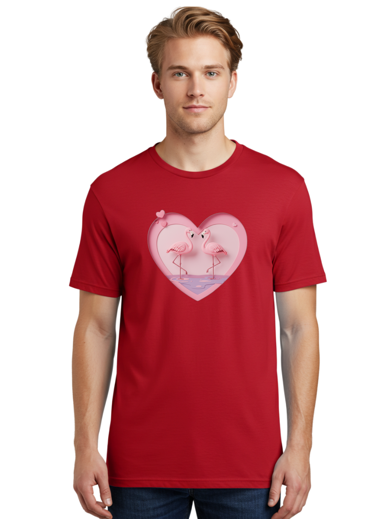 Pink-Flamingos-Heart Men'S Graphic Tee, 100% Cotton, Comfortable Casual Summer Wear, Machine Washable, Vintage Camera, Old Camera, Antique Camera, Black Camera, Classic Photography, Photography Equipment, Nostalgic Device, Film Camera, Baj187