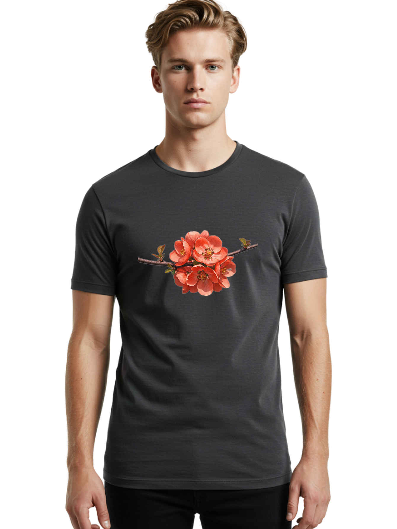 Pink-Flowers-1 Men'S Graphic Tee, 100% Cotton, Comfortable Casual Summer Wear, Machine Washable, Vintage Camera, Old Camera, Antique Camera, Black Camera, Classic Photography, Photography Equipment, Nostalgic Device, Film Camera, Camera Art Baj190