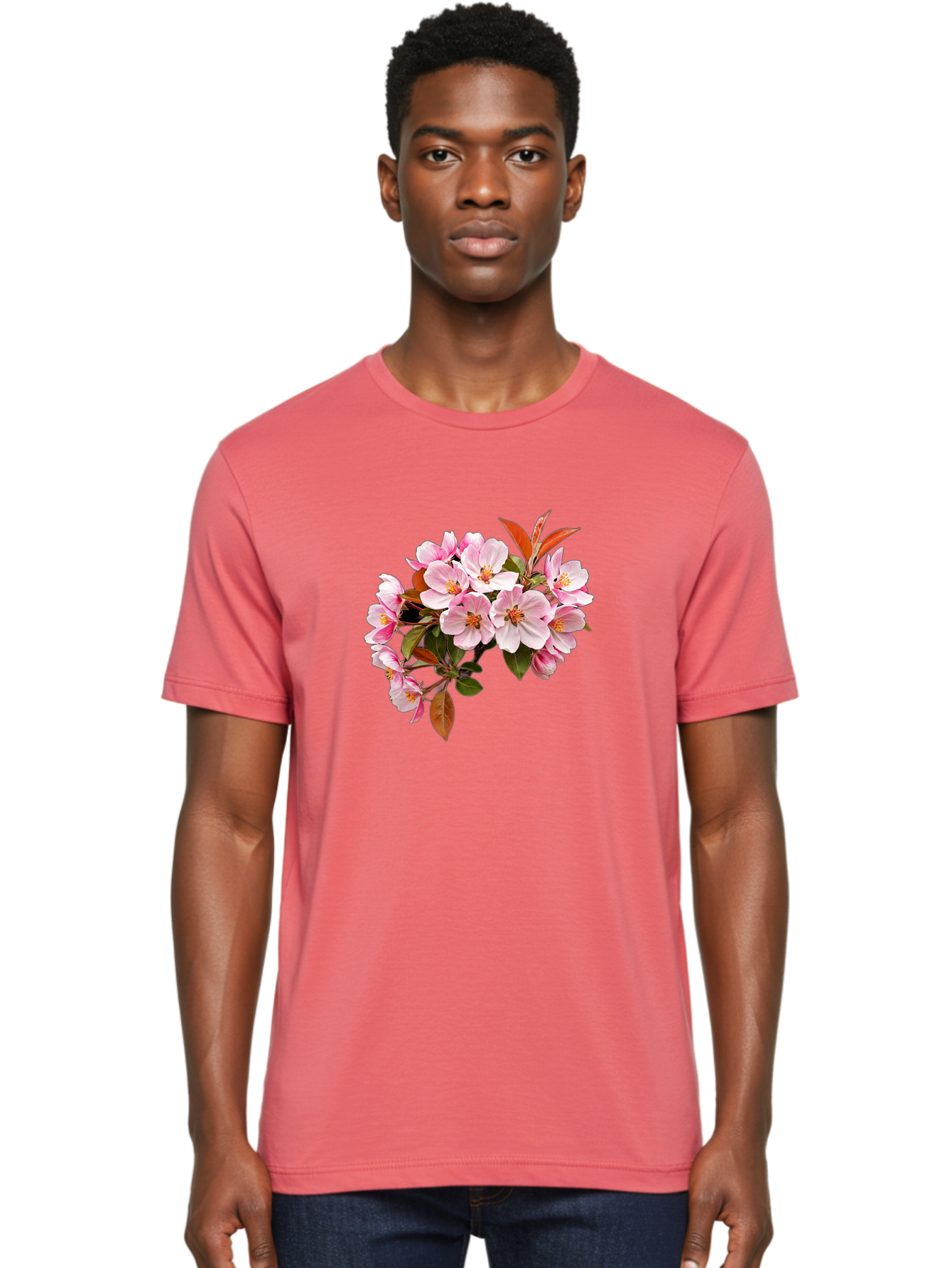 Pink-Flowers-2 Men'S Graphic Tee, 100% Cotton, Comfortable Casual Summer Wear, Machine Washable, Vintage Camera, Old Camera, Antique Camera, Black Camera, Classic Photography, Photography Equipment, Nostalgic Device, Film Camera, Camera Art Baj191