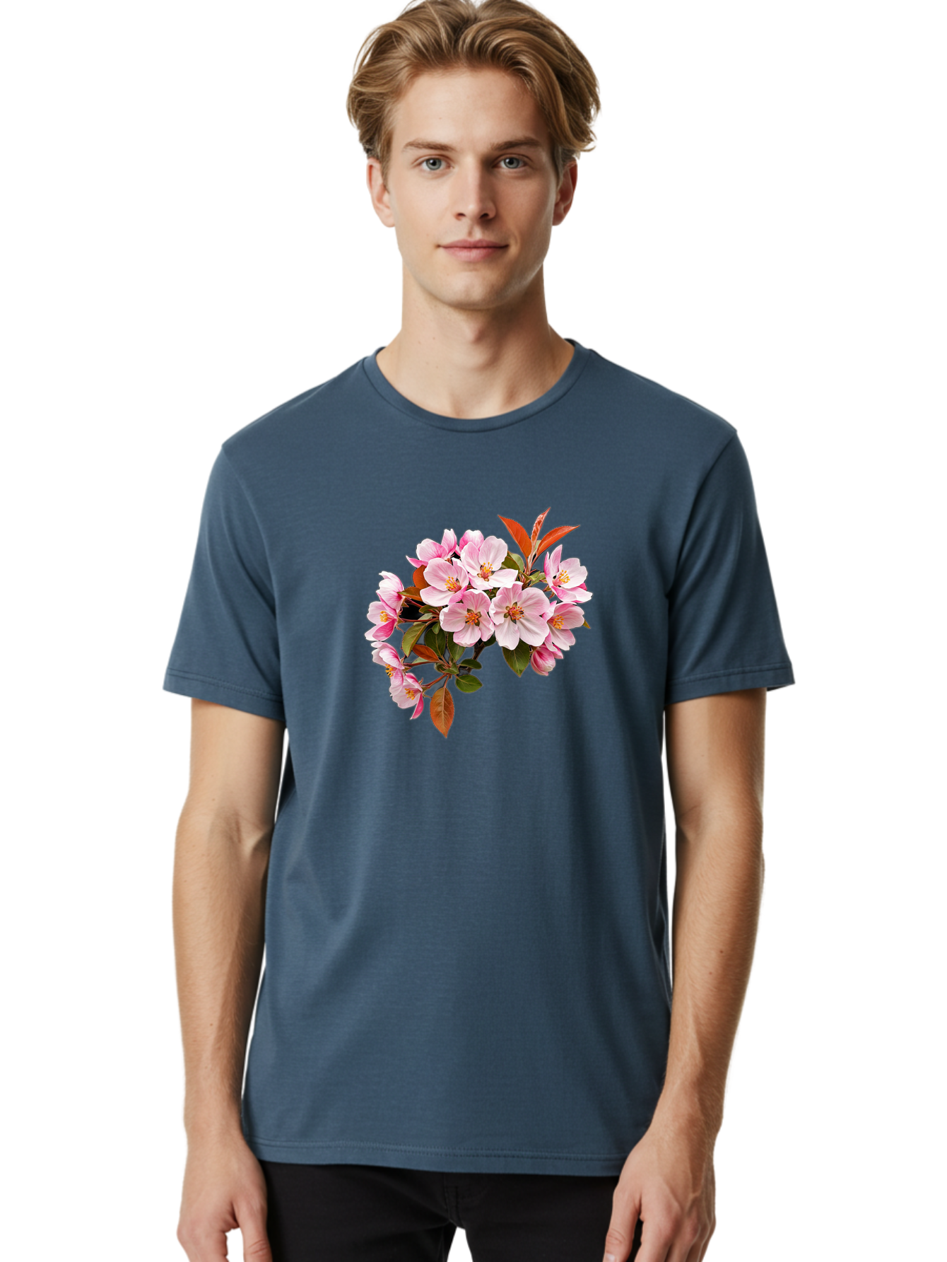 Pink-Flowers-2 Men'S Graphic Tee, 100% Cotton, Comfortable Casual Summer Wear, Machine Washable, Vintage Camera, Old Camera, Antique Camera, Black Camera, Classic Photography, Photography Equipment, Nostalgic Device, Film Camera, Camera Art Baj191