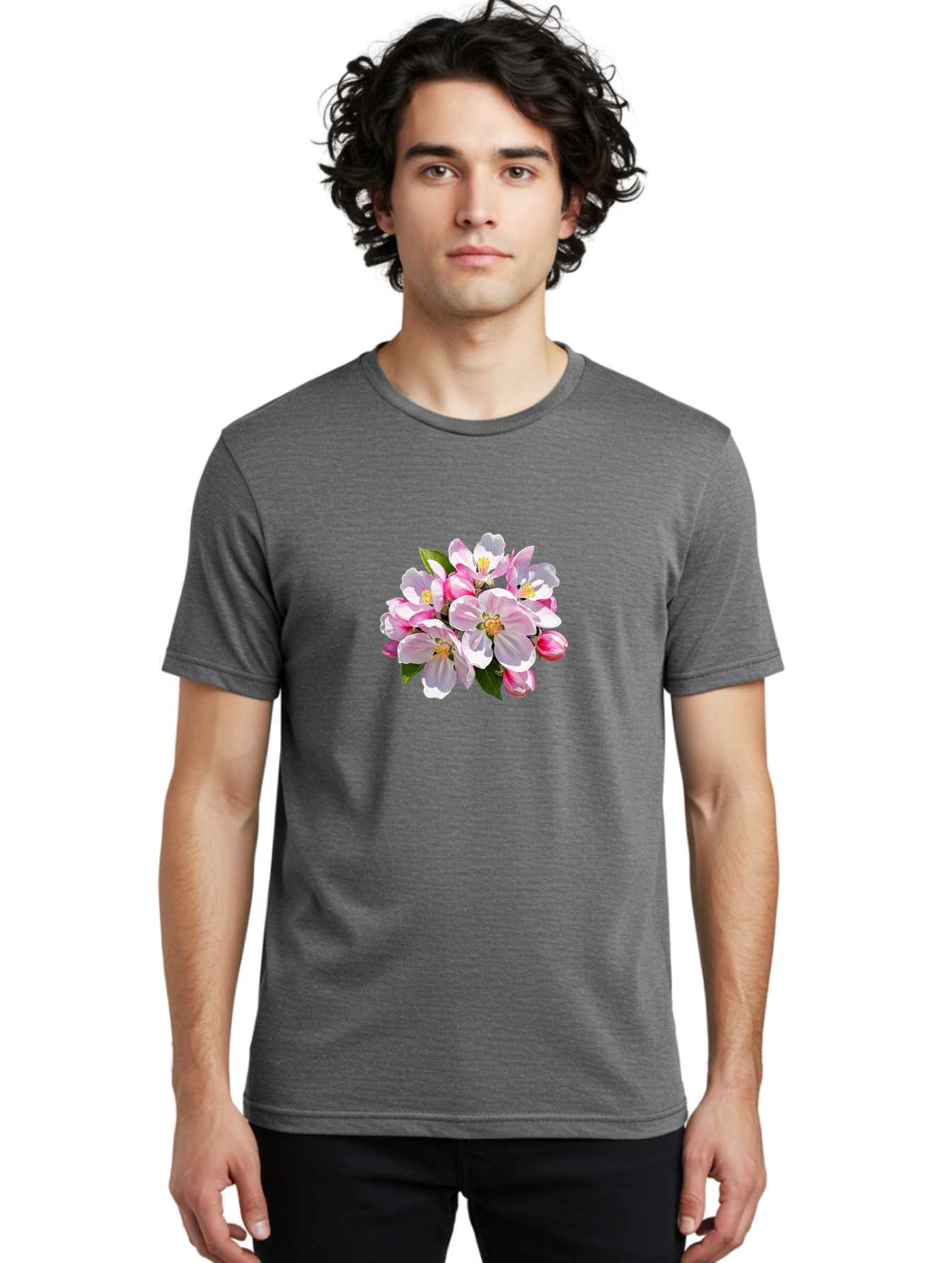 Pink-Flowers-3 Men'S Graphic Tee, 100% Cotton, Comfortable Casual Summer Wear, Machine Washable, Vintage Camera, Old Camera, Antique Camera, Black Camera, Classic Photography, Photography Equipment, Nostalgic Device, Film Camera, Camera Art Baj192