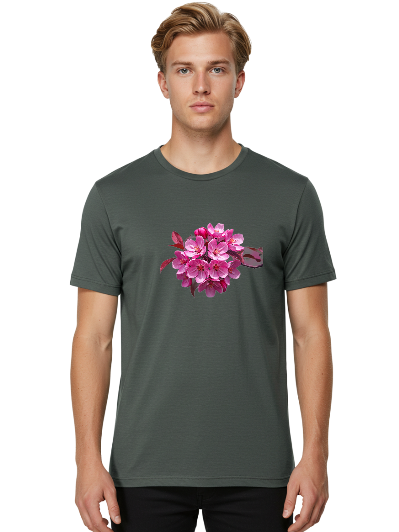 Pink-Flowers Men'S Graphic Tee, 100% Cotton, Comfortable Casual Summer Wear, Machine Washable, Vintage Camera, Old Camera, Antique Camera, Black Camera, Classic Photography, Photography Equipment, Nostalgic Device, Film Camera, Camera Art Baj193